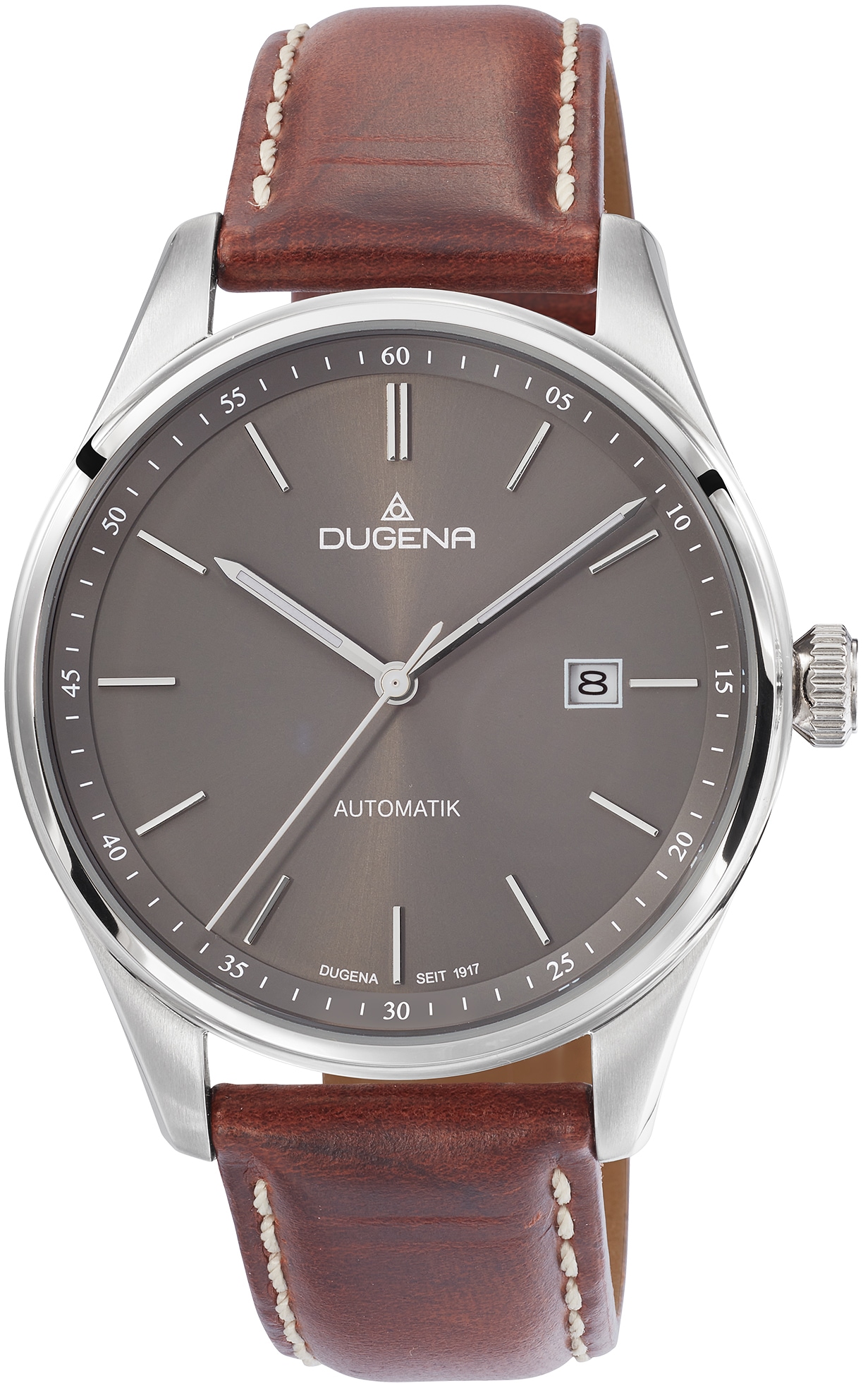 Dugena Automatikuhr »Milano - Traditional Classic, 4461012«, Armbanduhr, Herrenuhr, Datum, Leuchtzeiger, Saphirglas