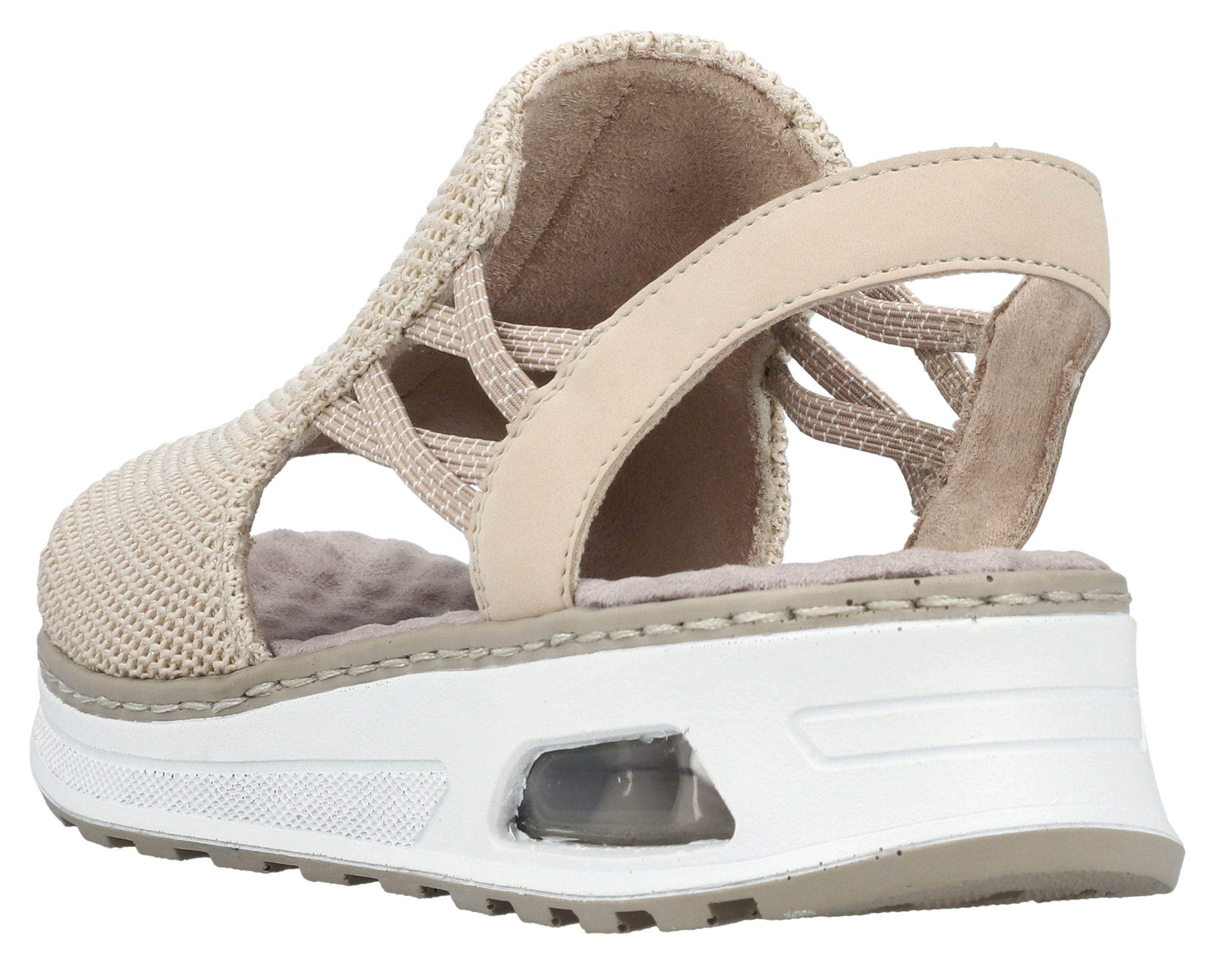 Rieker Plateausandale »vegan«, Sommerschuh, Sandalette, Keilabsatz, mit genoppter Innensohle