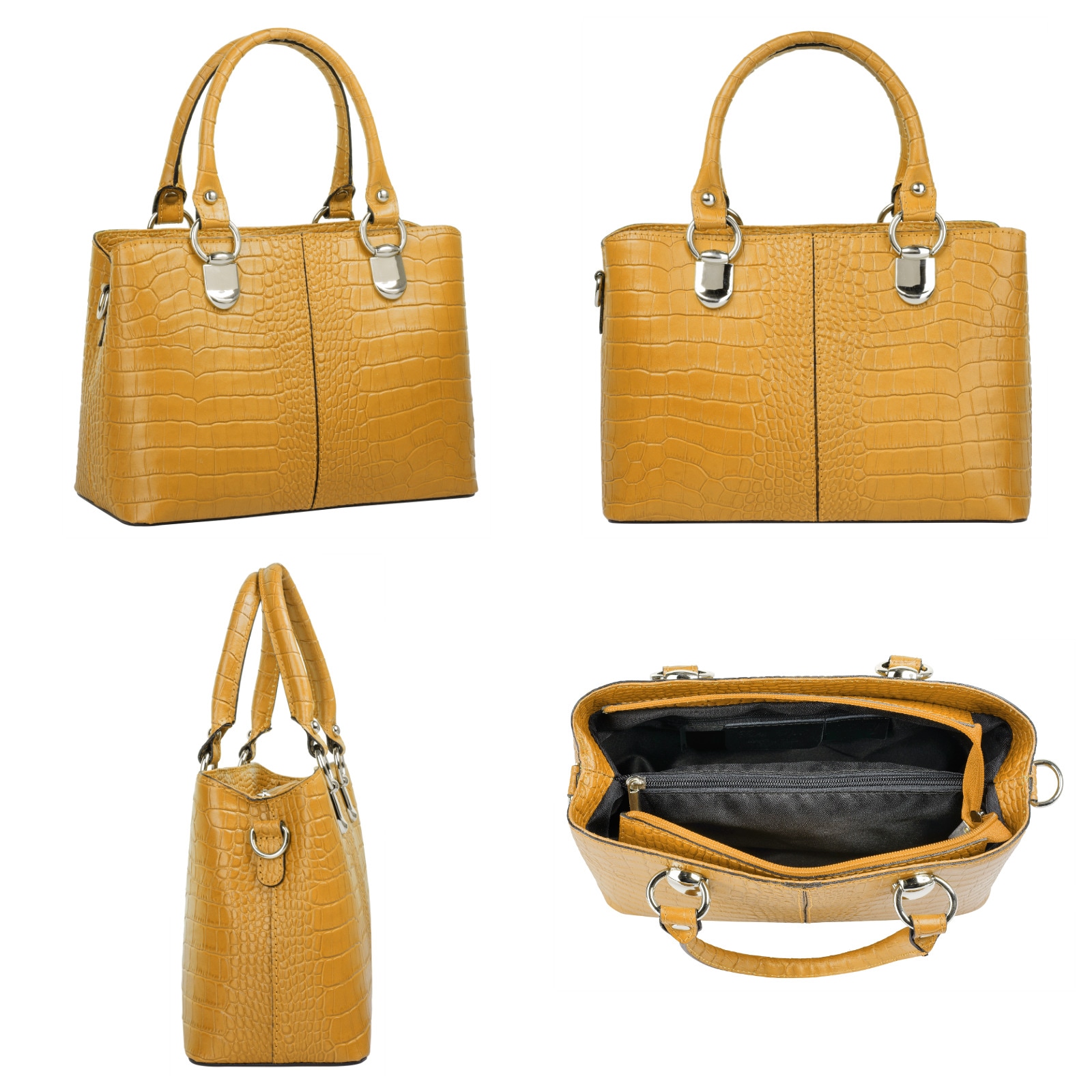 Cluty Umhängetasche, echt Leder, Made in Italy