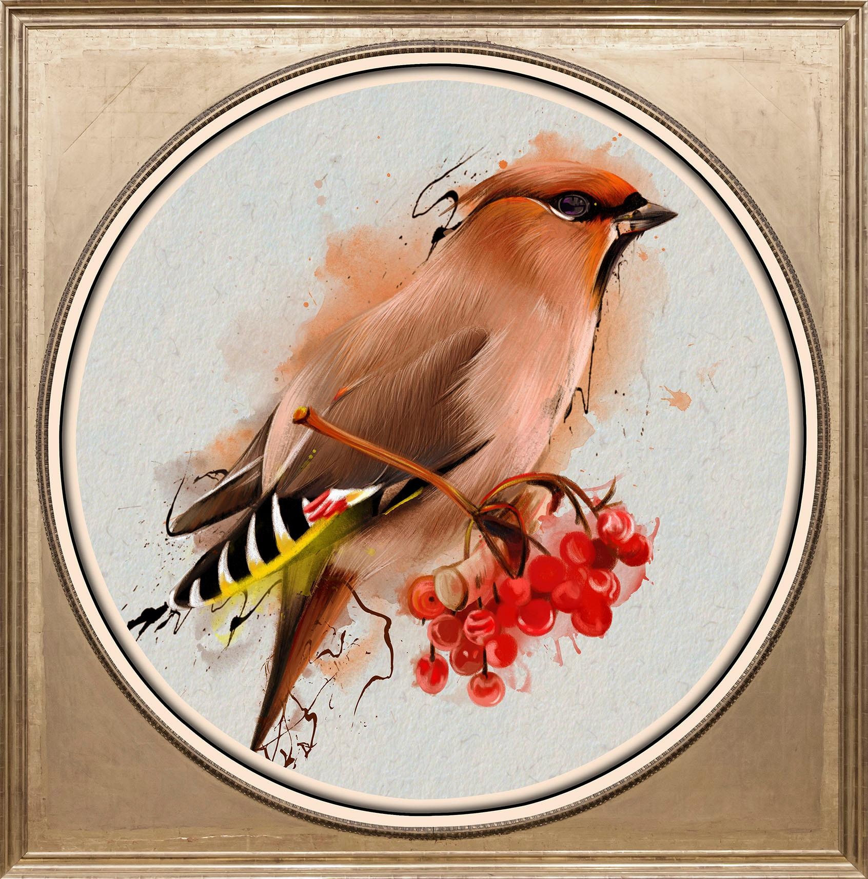 queence Acrylglasbild "Bunter Vogel I", Kunst-Vögel-Vogelbilder-Obst-Gemäld günstig online kaufen