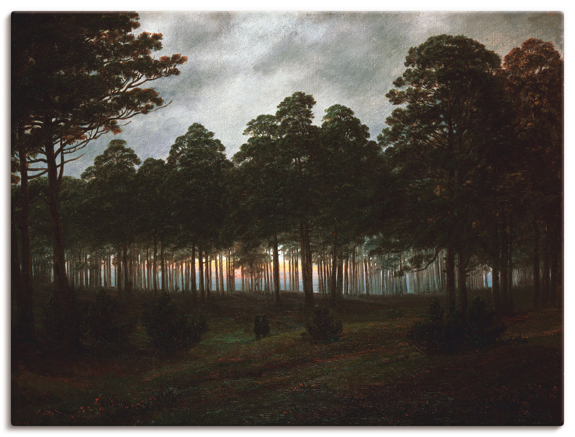 Artland Leinwandbild "Der Abend, um 1820/21" Wald 1 Stk. tlg. auf Holzrahmen gespannt