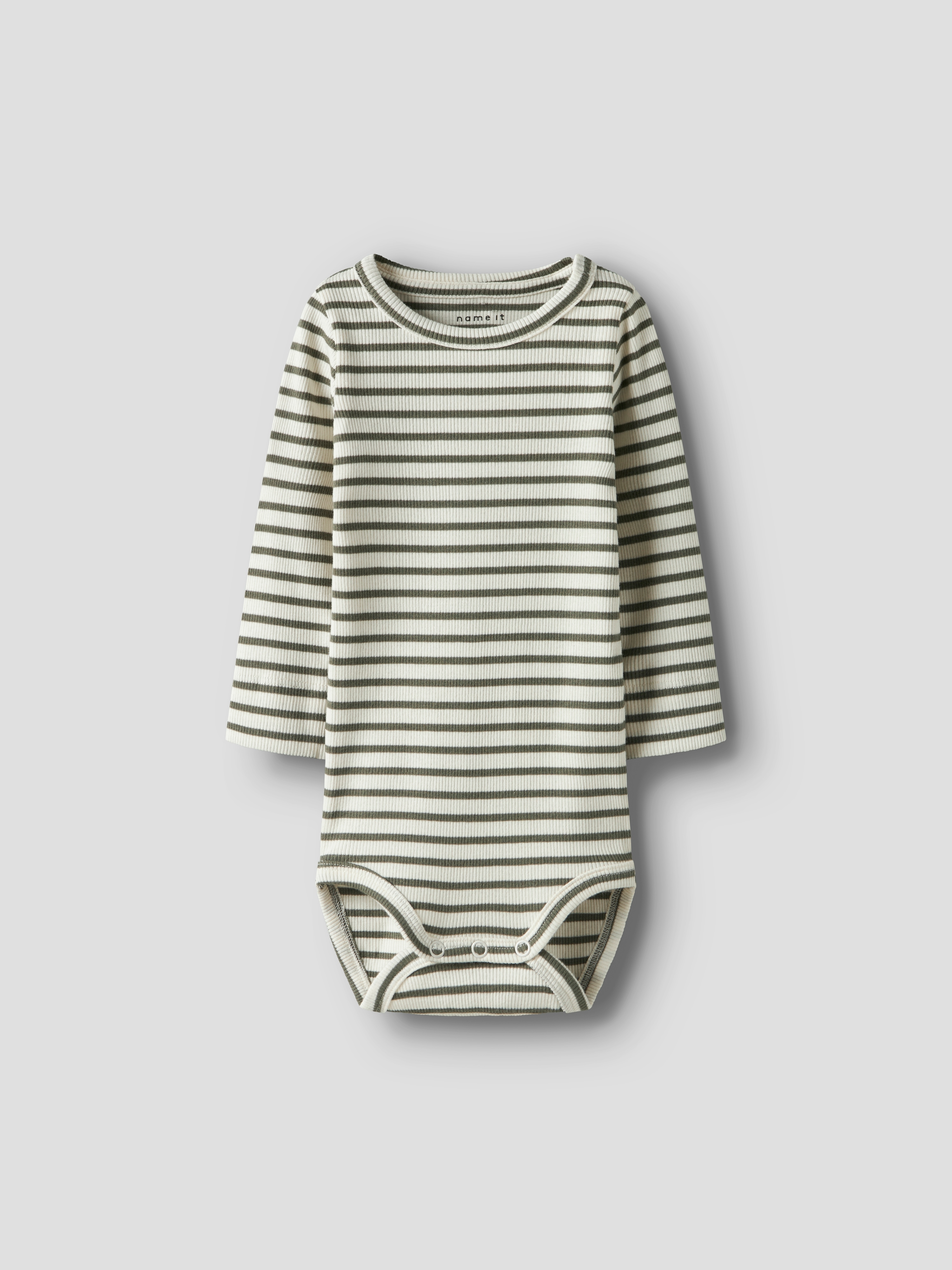 NAME IT Jungen Langarmbody "NBNBANI LS BODY NOOS", Gr. 56, grün, Jersey, Obermaterial: 57% Baumwolle, 38% Modal, 5% Elasthan, geringelt, gestreift,