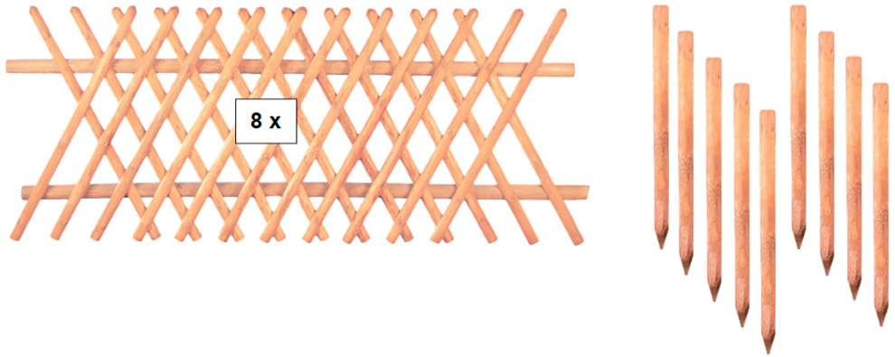 Tetzner & Jentzsch Gartenzaun "Jägerzaun Jefferson 6", 80 cm hoch, 8 Elemente für 20 Meter Zaun, mit 9 Pfosten