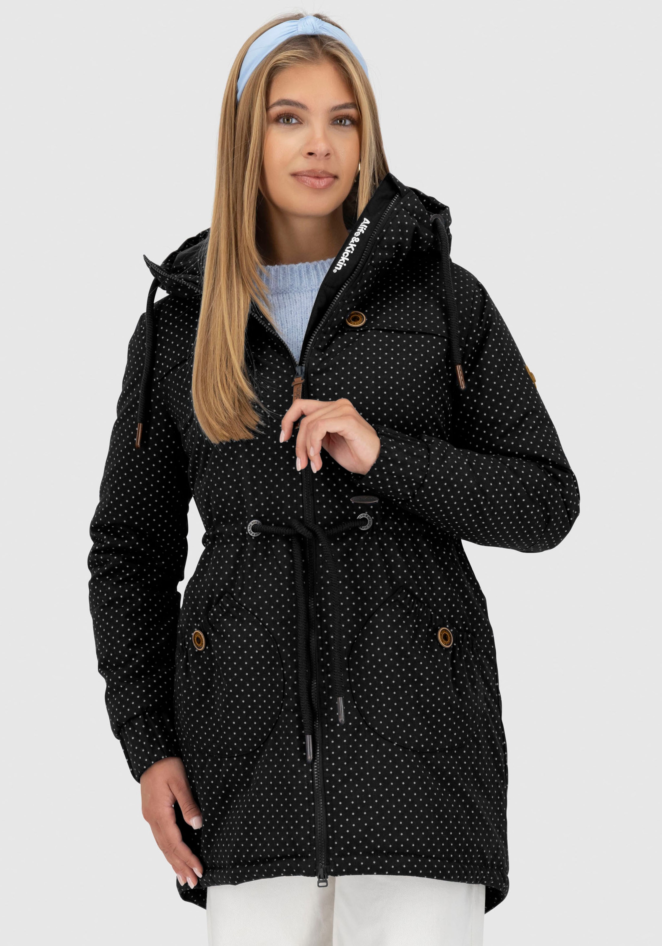 Alife & Kickin Outdoorjacke »CHARLOTTEAKB« mit Kapuze gefütterter Parka, Kapuzenjacke durch Bindeband tailliert