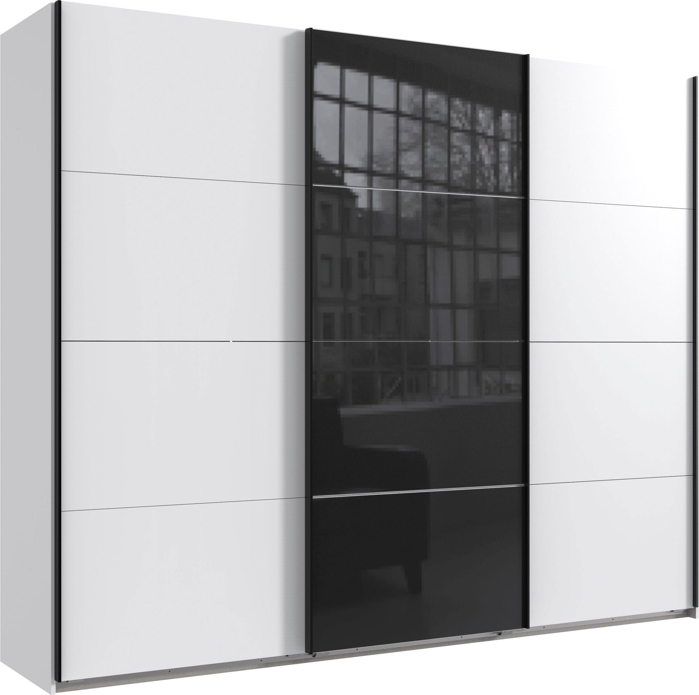 Wimex Schwebetürenschrank "Norderstedt" INKLUSIVE 2 Stoffboxen und 2 zusätzliche Einlegeböden, mit Glastür
