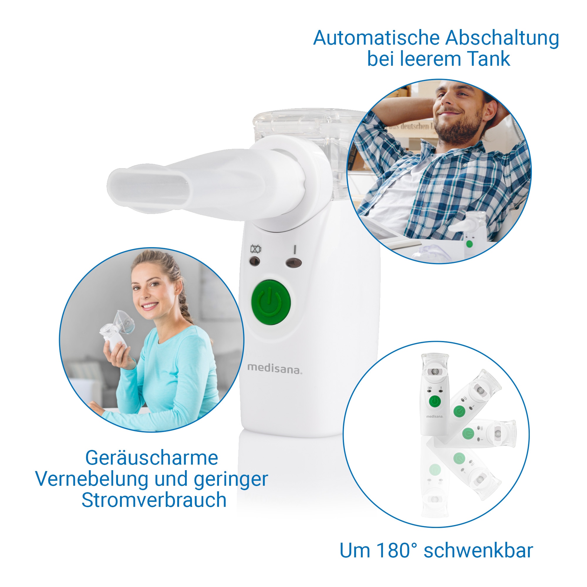 Medisana Inhalationsgerät »IN 525« Mikro-Membran-Vernebelung, Behandlung der Atemwege + Zubehör