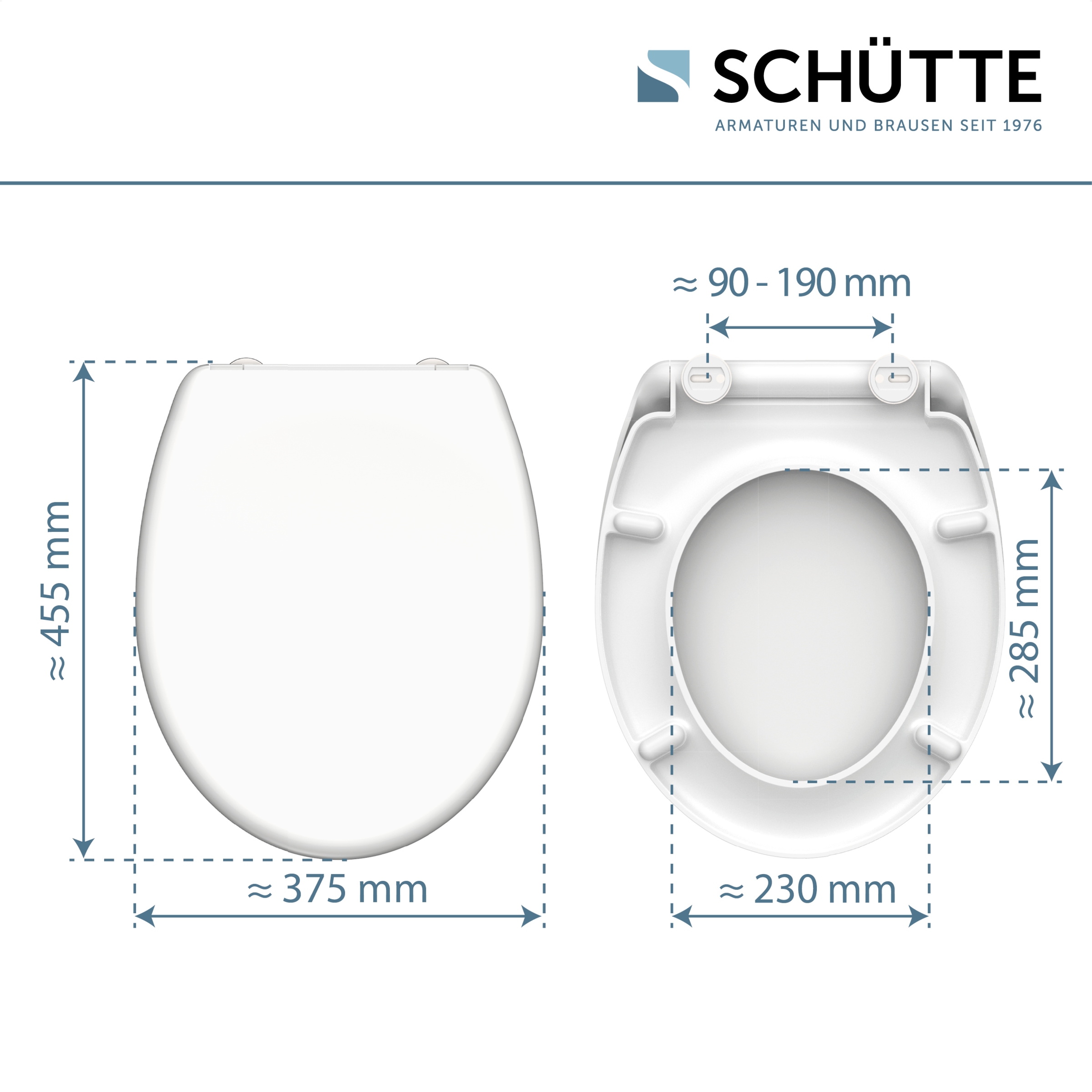 Schütte WC-Sitz »WHITE« Duroplast, Absenkautomatik, Schnellverschluss, belastbar bis 150 kg