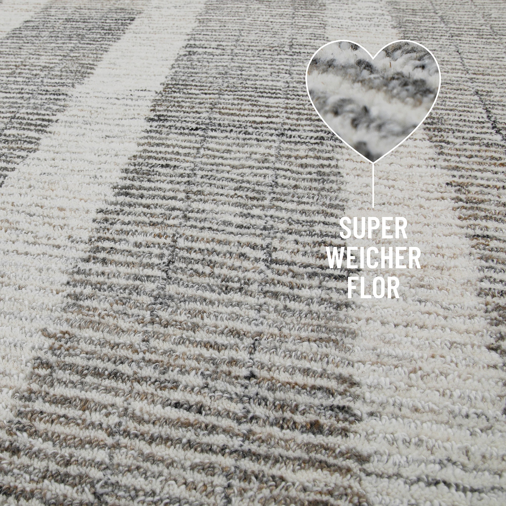 Wecon home Teppich »Hamptons FORTY«, rund, 11 mm Höhe, Fasermix, Kurzflor, Wohnzimmer, Schlafzimmer, elegant, Streifen Muster
