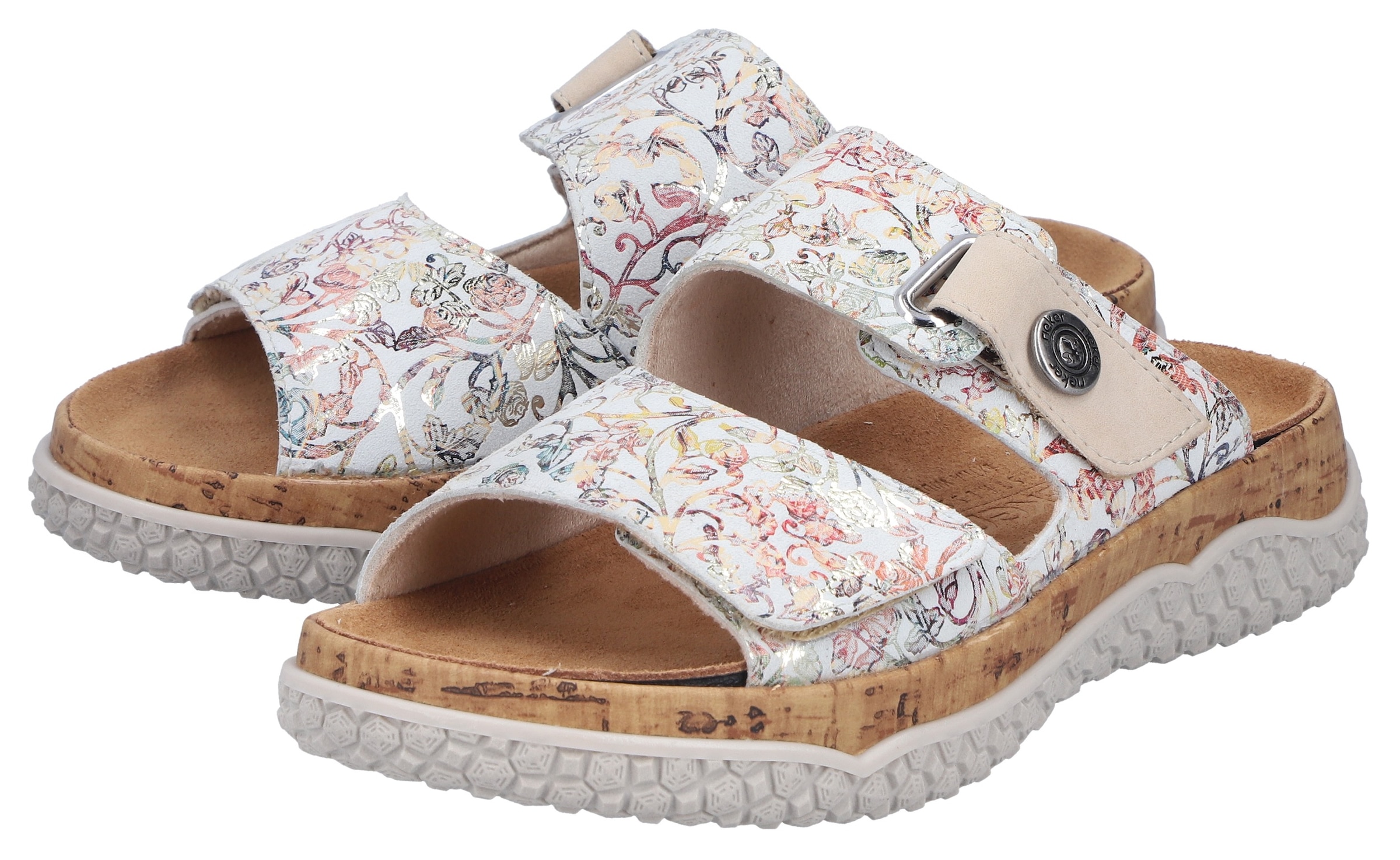 Rieker Pantolette Sommerschuh, Schlupfschuh, Hausschuh mit Klettriemchen günstig online kaufen