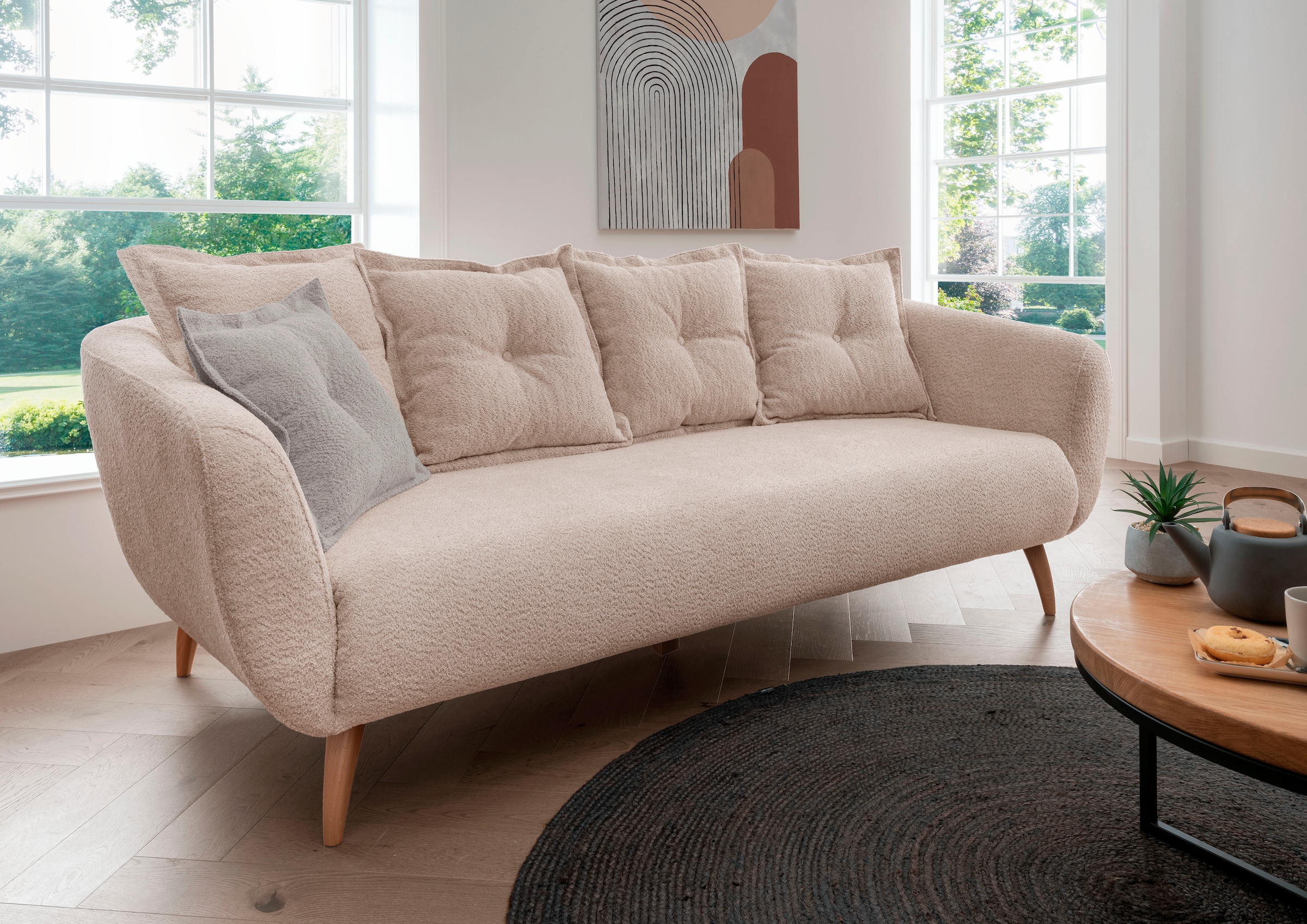 Home affaire 3-Sitzer "Baggio modern und romantisches Design, bequem", Zier günstig online kaufen