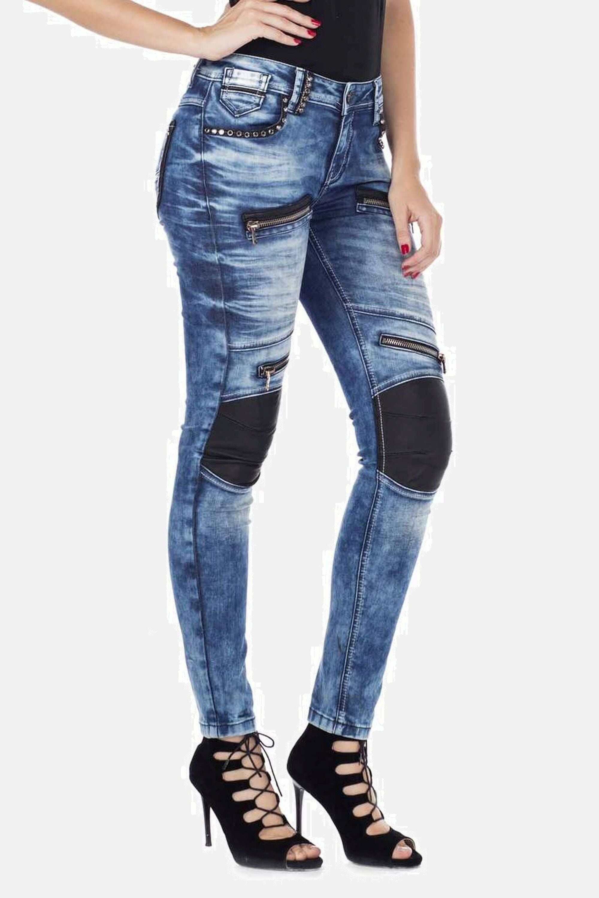Cipo & Baxx Skinny-fit-Jeans »Jeans«, mit angesagten Applikationen, WD346
