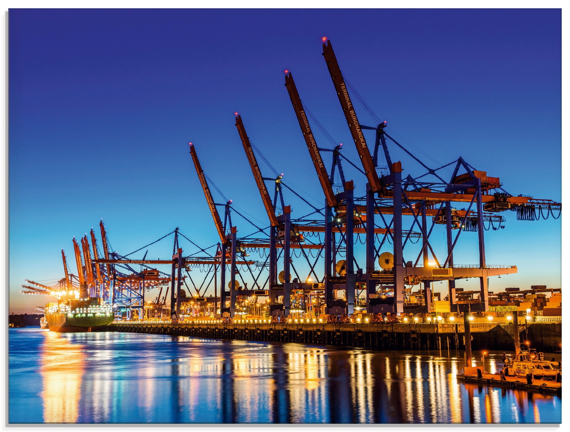 Artland Glasbild "Hamburg Containerhafen" Deutschland 1 Stk. tlg. in versch günstig online kaufen