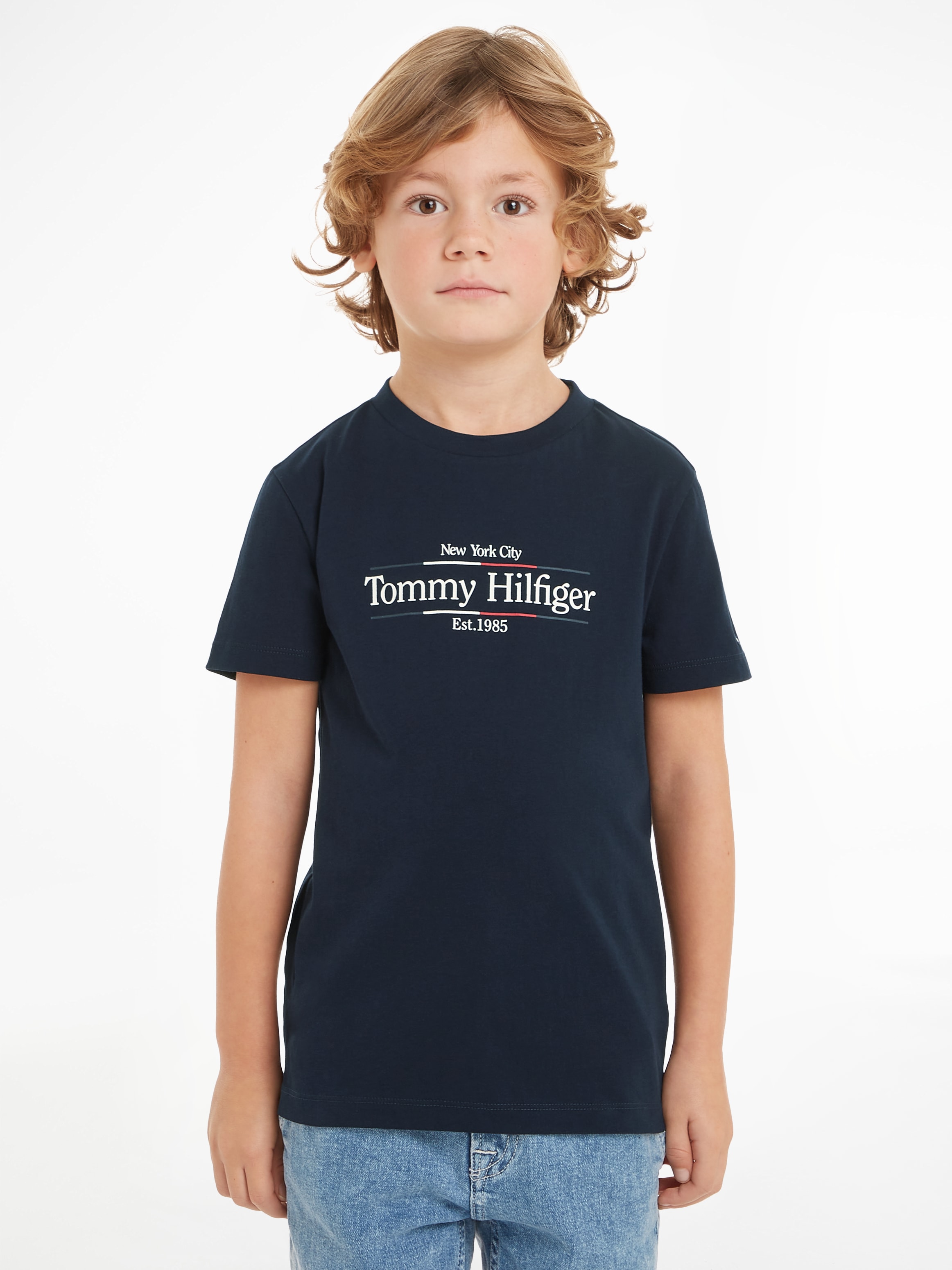 Tommy Hilfiger Kurzarmshirt »ICON PRINT REGULAR TEE SS«, Kinder bis 16 Jahre mit Logoprägung