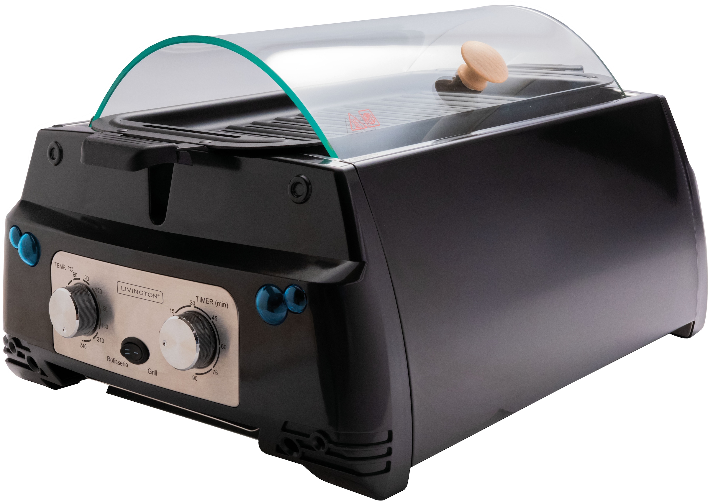 LIVINGTON Tischgrill "Rotisserie Chef", 1780 W, 2in1 Dreh- & Plattengrill günstig online kaufen