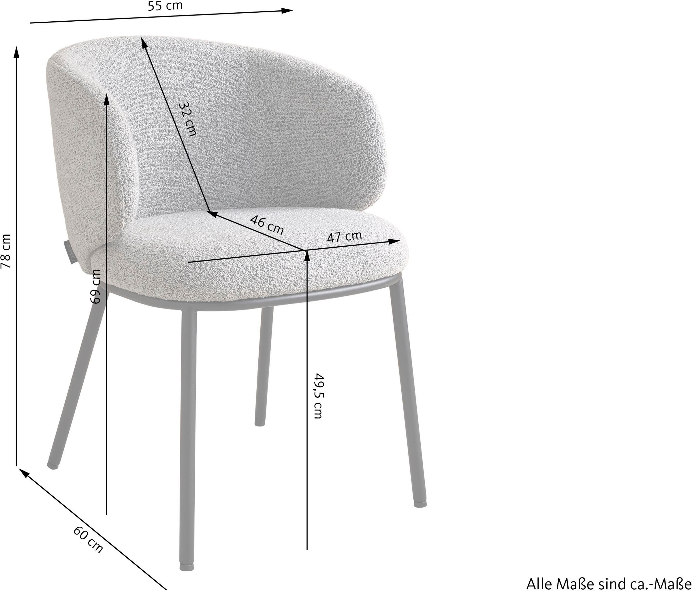SCHÖNER WOHNEN-Kollektion Esszimmerstuhl »SUNJA« () 1 Stk.Bezug Bouclé, Untergestell Metall pulverbeschichtet