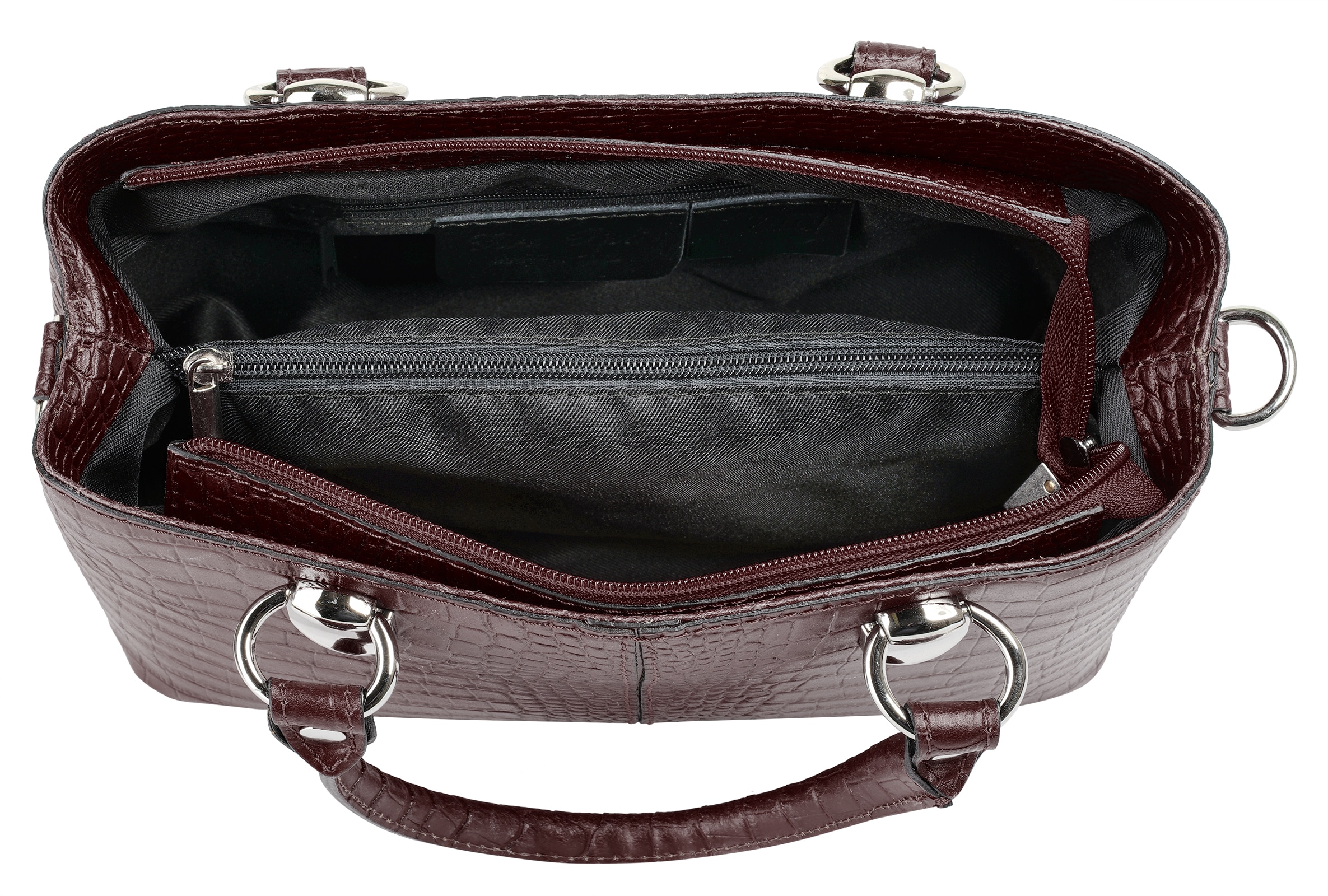 Cluty Umhängetasche, echt Leder, Made in Italy