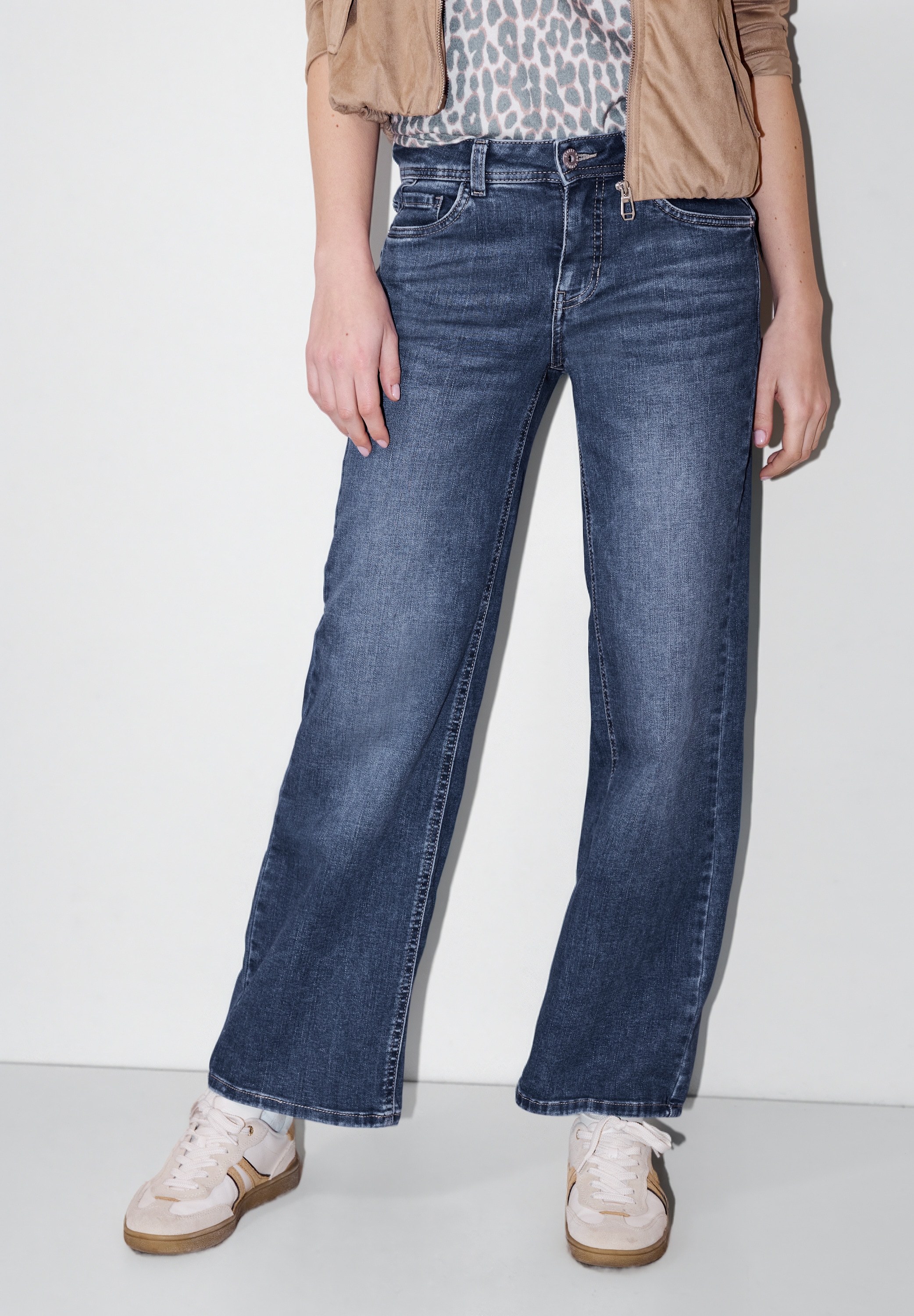 STREET ONE STUDIO Comfort-fit-Jeans mit Wide Legs