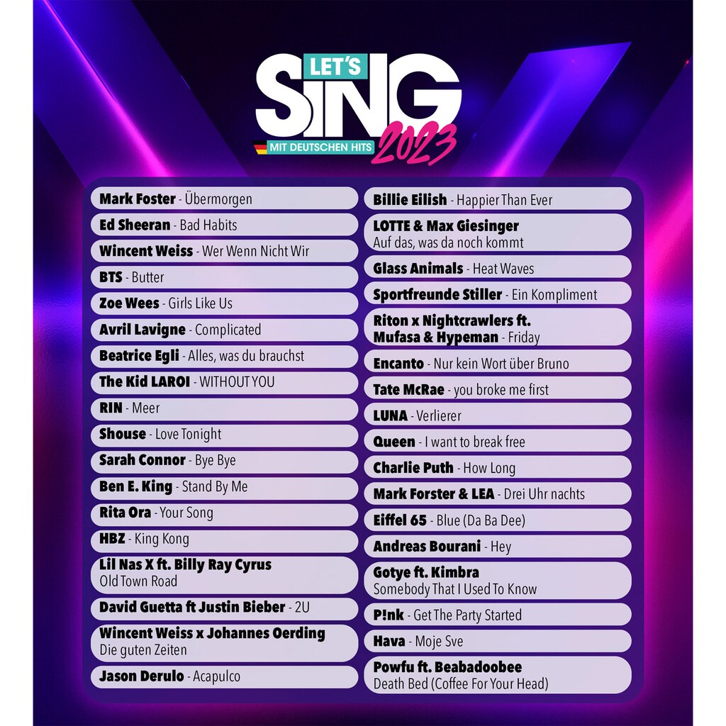 Koch Media Spielesoftware »Let's Sing 2023 German Version + 2 Mics«, PlayStation 4