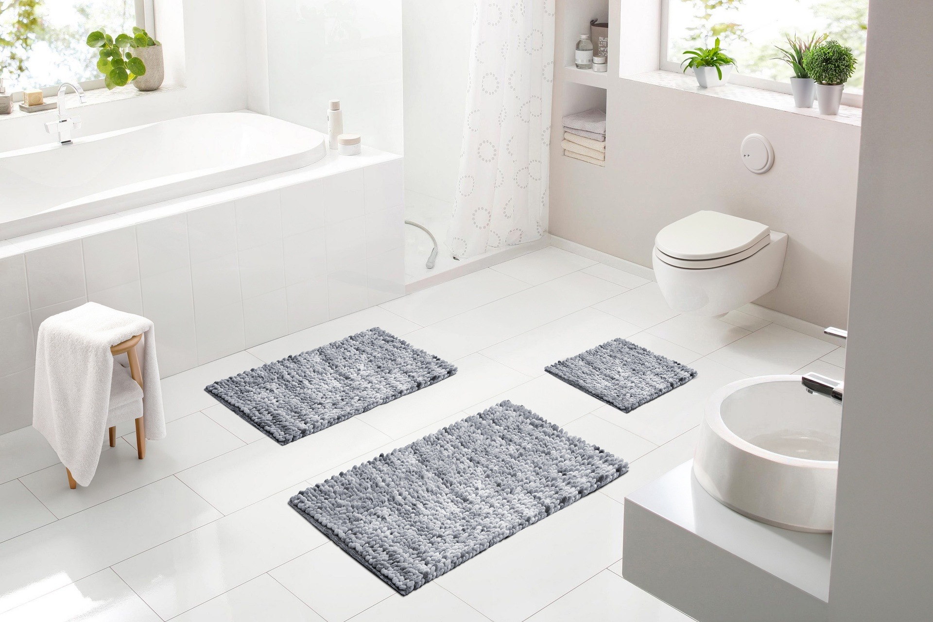 Linea Due Badematte »Punto« rutschhemmend beschi...