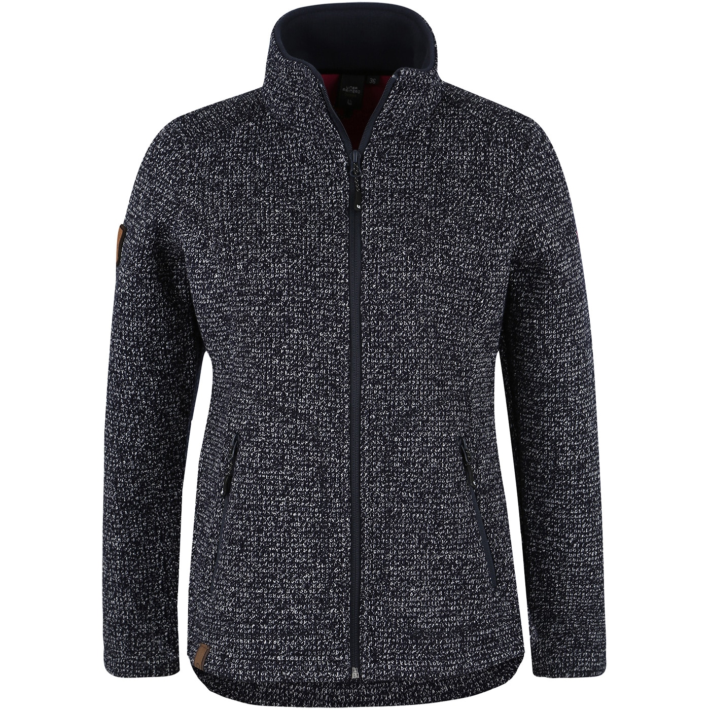 DEPROC Active Strickfleecejacke "KITTOBE LAKE WOMEN" mit Kapuze Kontrastreissverschluss