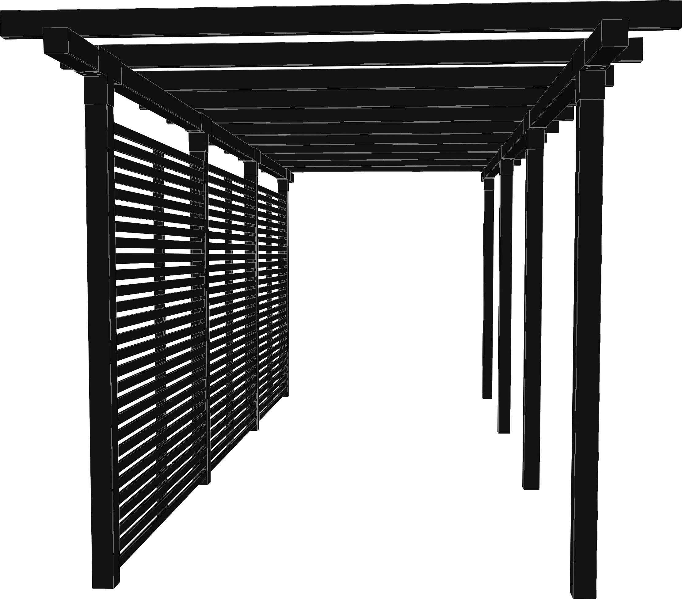 PLUS Pergola "Cubic" Doppelpergola, 3 Module inkl. Tokyozäunen