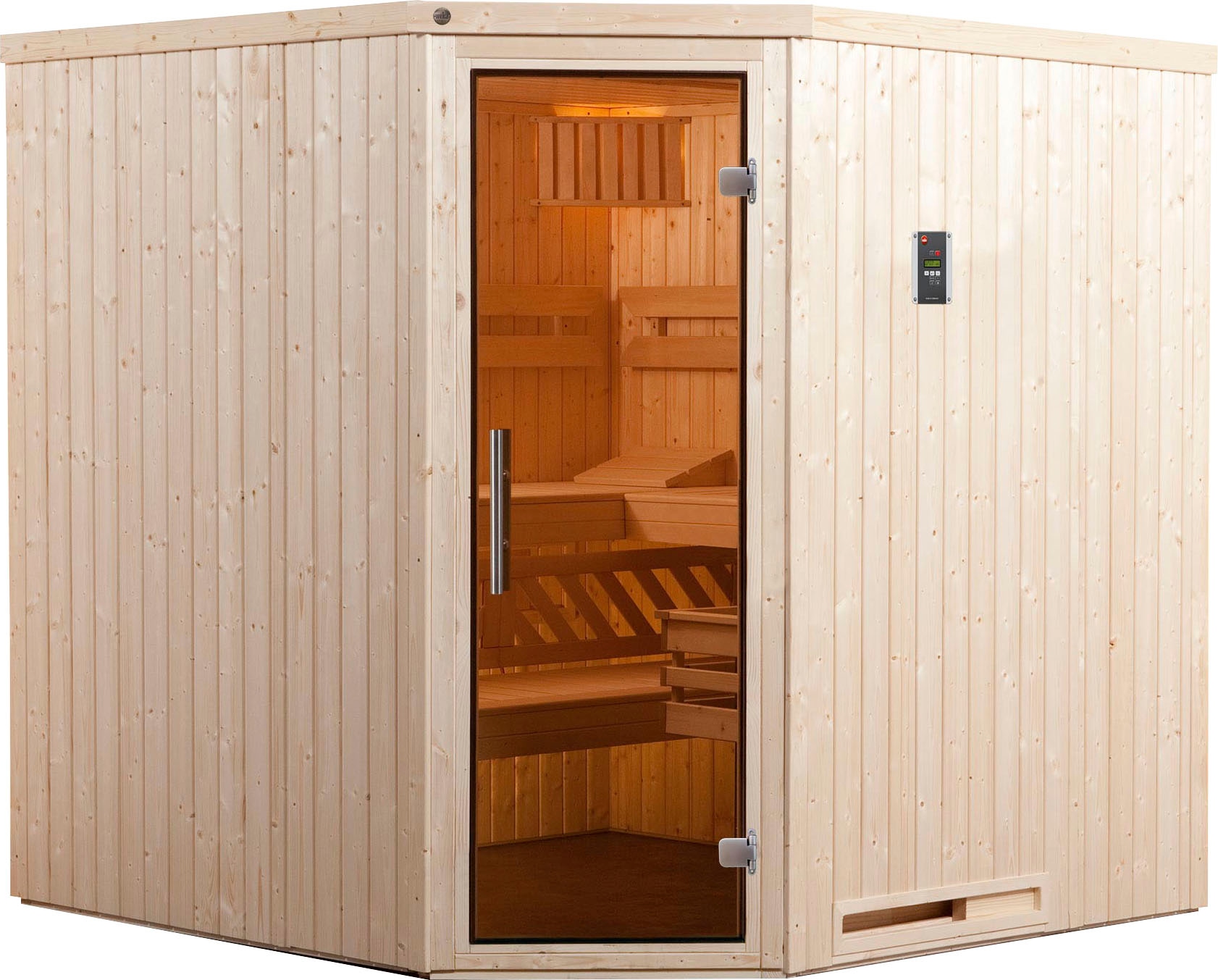 weka Sauna "Varberg" Set, 7,5 kW Bio-Ofen mit digitaler Steuerung