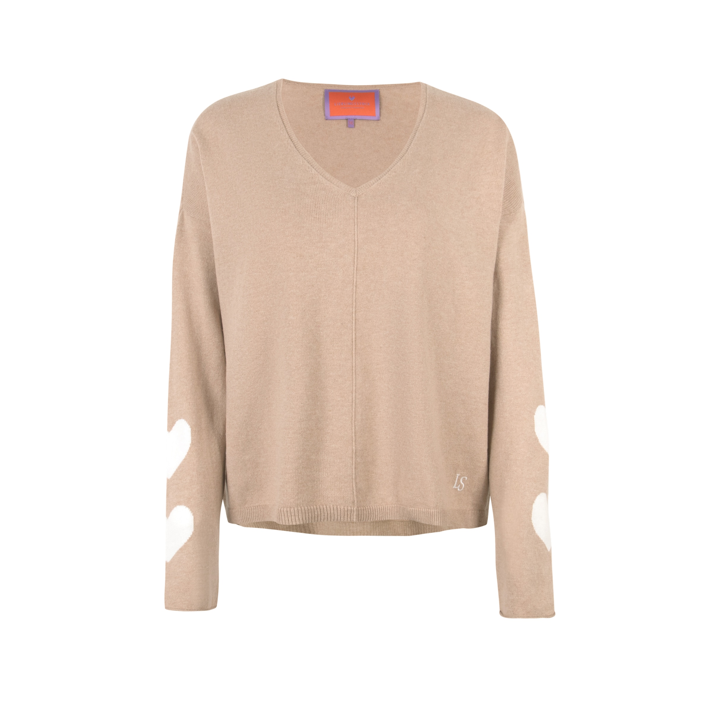 Lieblingsstück Strickpullover »LinkaL«, mit Herzintarsien am Ärmel
