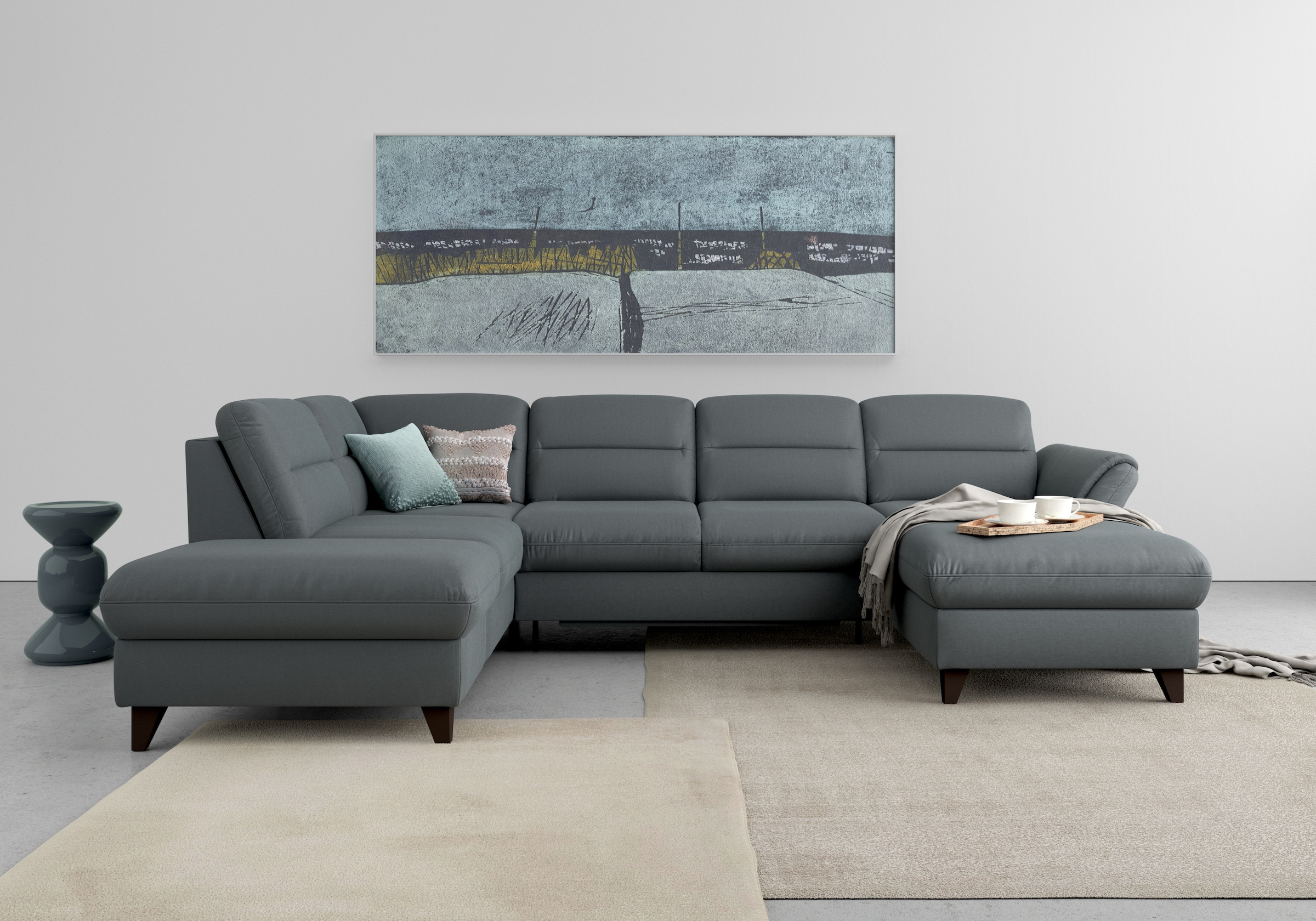 sit&more Wohnlandschaft "Mellum U-Form" Federkern, wahlweise mit Schlaffunktion, Stauraum und Armteilfunktion