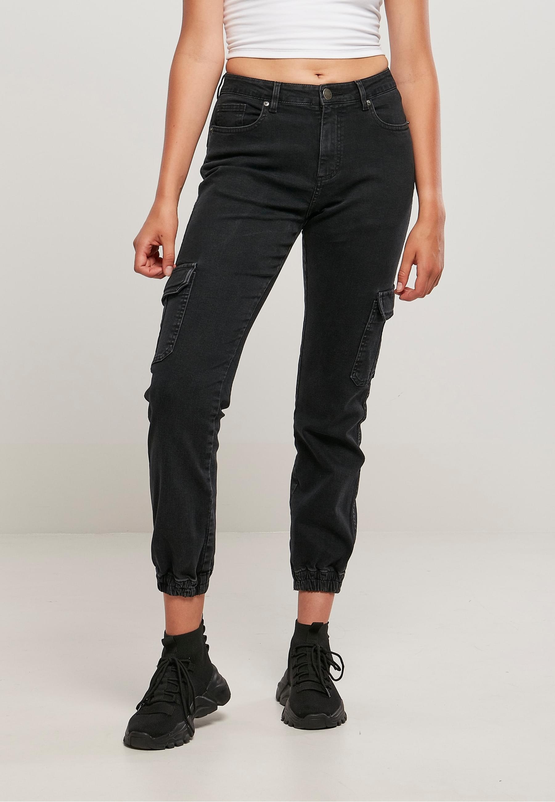 URBAN CLASSICS Stoffhose »Urban Classics Damen Ladies Organic Stretch Denim Cargo Pants«, (1 tlg.)