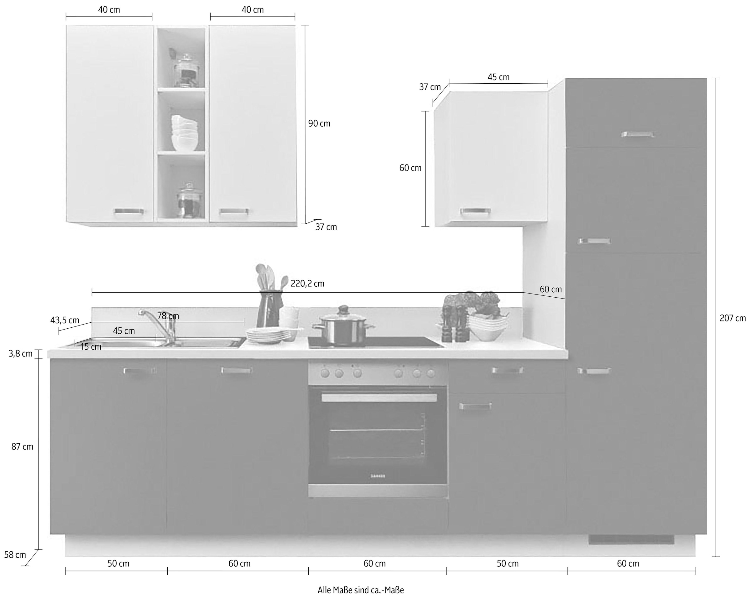 Express Küchen Küche »Bari«, Soft-Close-Funktion und Vollauszug, vormontiert, Breite 280 cm