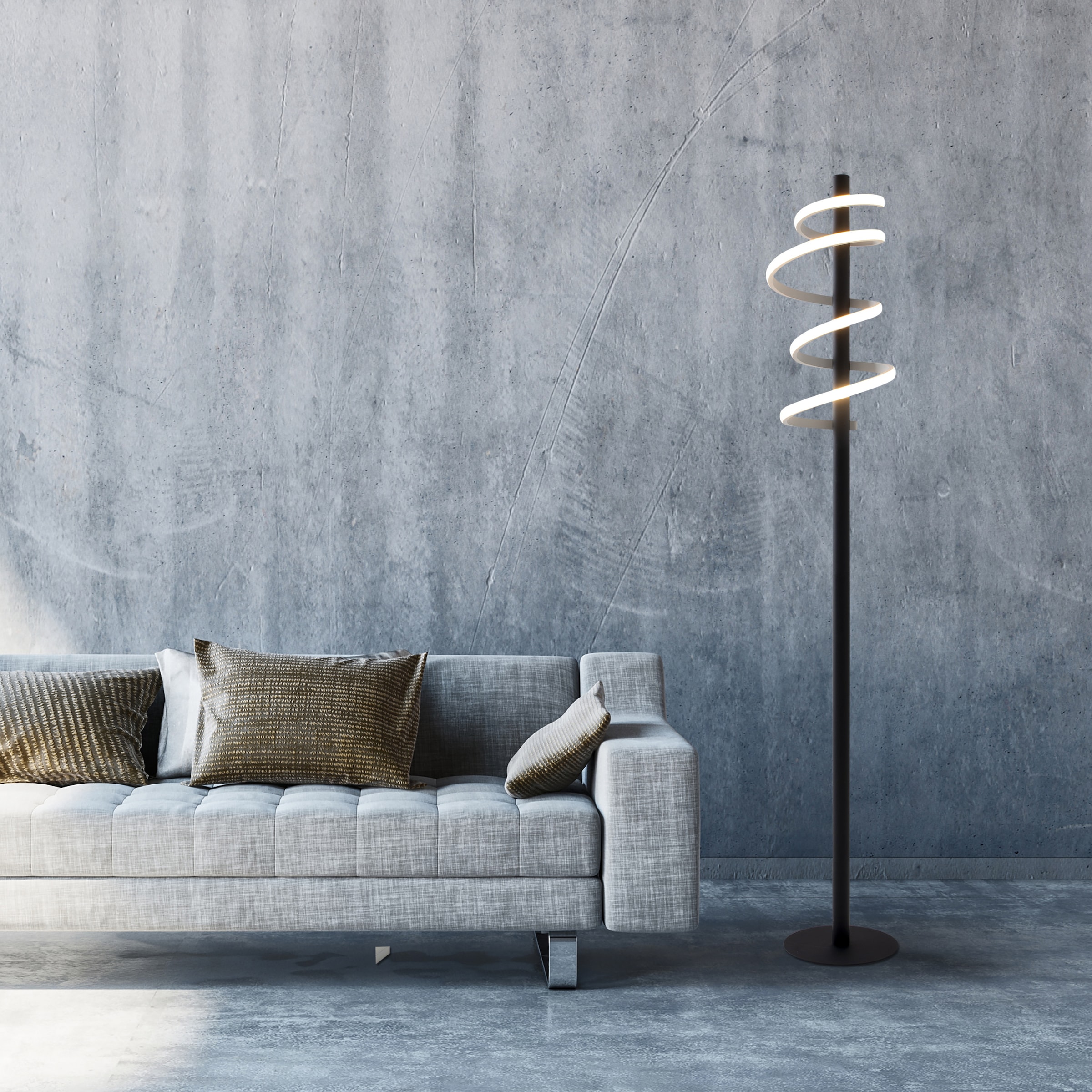 näve LED Stehlampe »Belleza«, Leuchtmittel LED-Board | LED fest integriert, in 3 Stufen dimmbar über Touch-Schalter, Effizienzklasse: E, schwarz