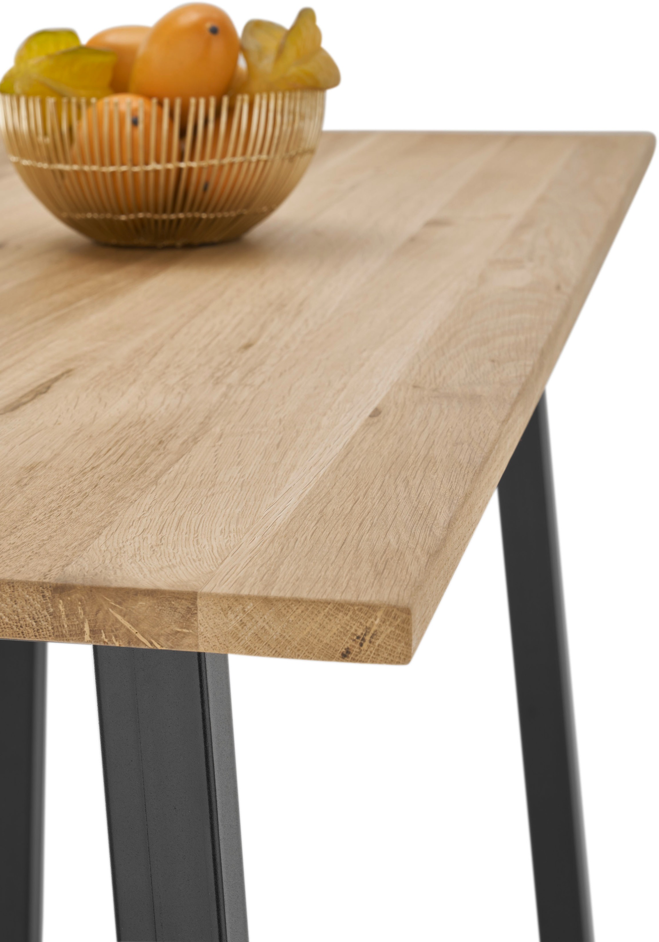 Stolkom Bartisch »Kent Eiche Massivholz geölt, Hochtisch BxHxT 120x104x60 cm«, Industrial Style Eiche Massivholz geölt durchgehende Lamelle