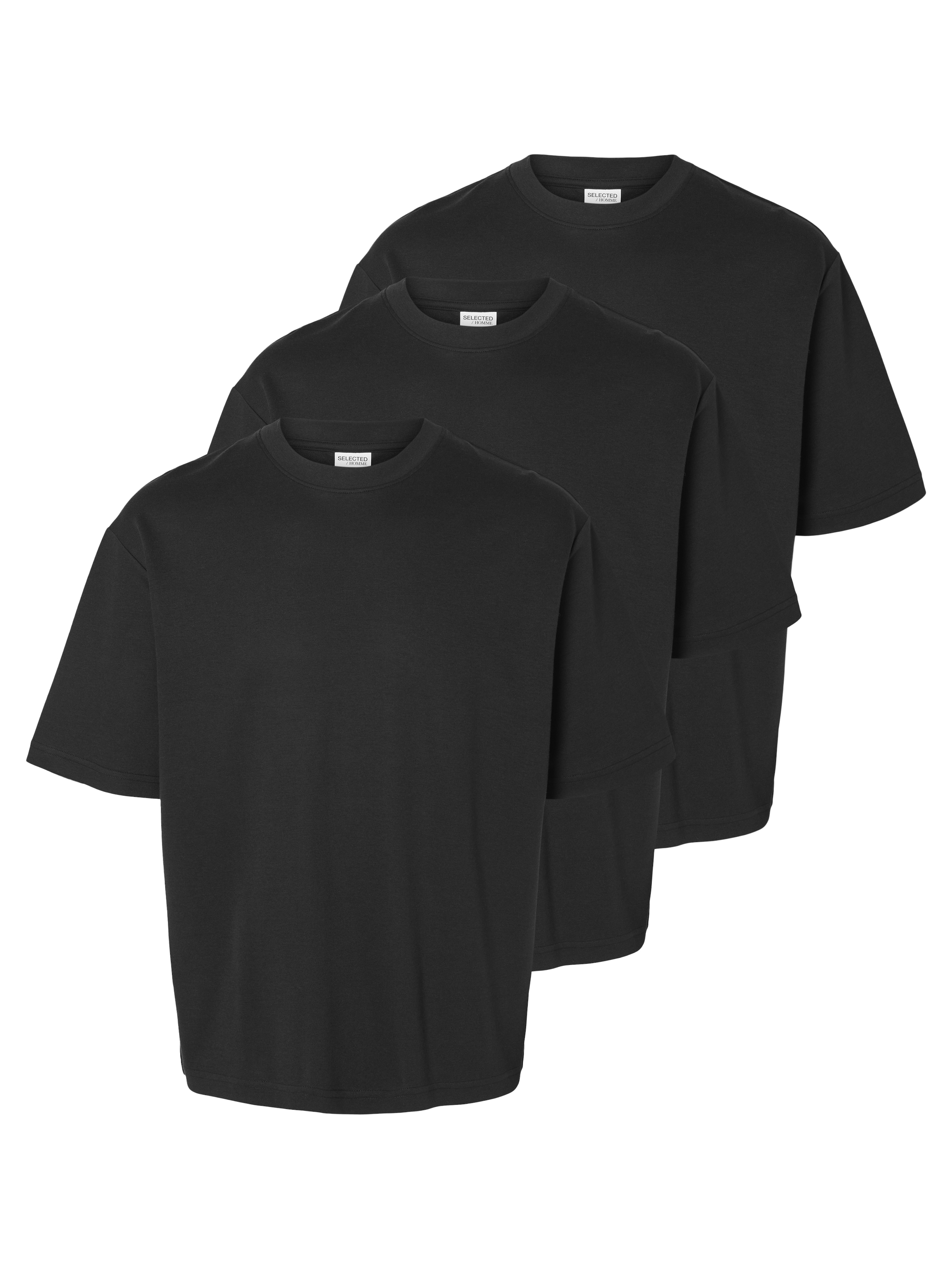 SELECTED HOMME Rundhalsshirt "SLHLOOSEOSCAR SS O-NECK TEE 3 PACK NOOS", (Pa günstig online kaufen