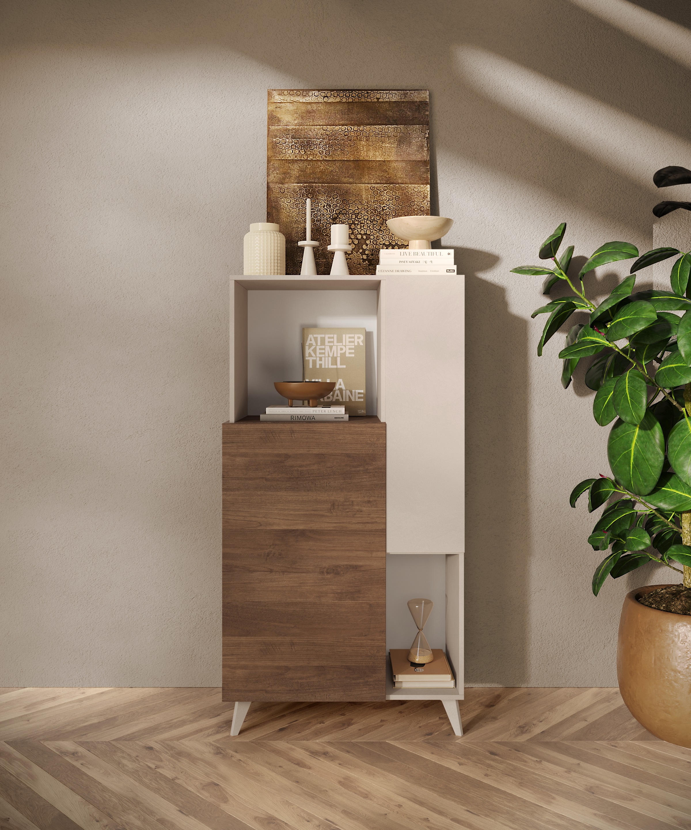 Home affaire Highboard "Monaco Höhe 154 cm, Stauraumschrank mit 2 Türen (4 günstig online kaufen