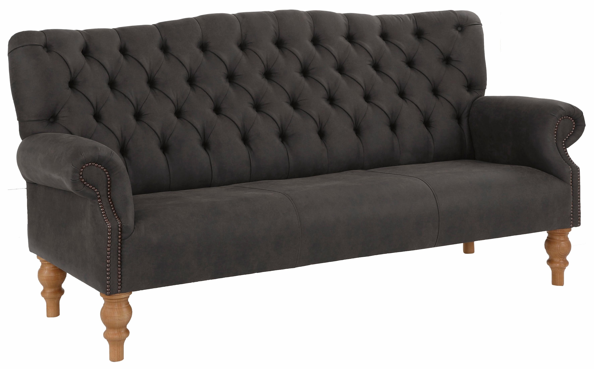 Home affaire Chesterfield-Sofa "Lord", mit echter Chesterfield-Knopfheftung und Ziernägeln