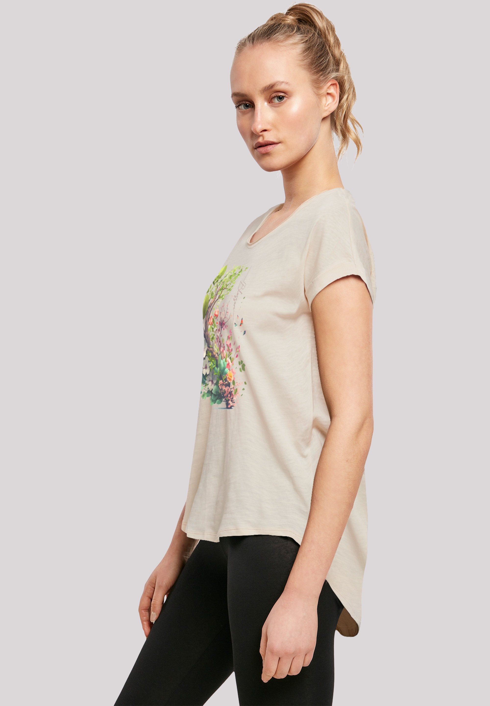 F4NT4STIC T-Shirt »Baum mit Blumen«, Print