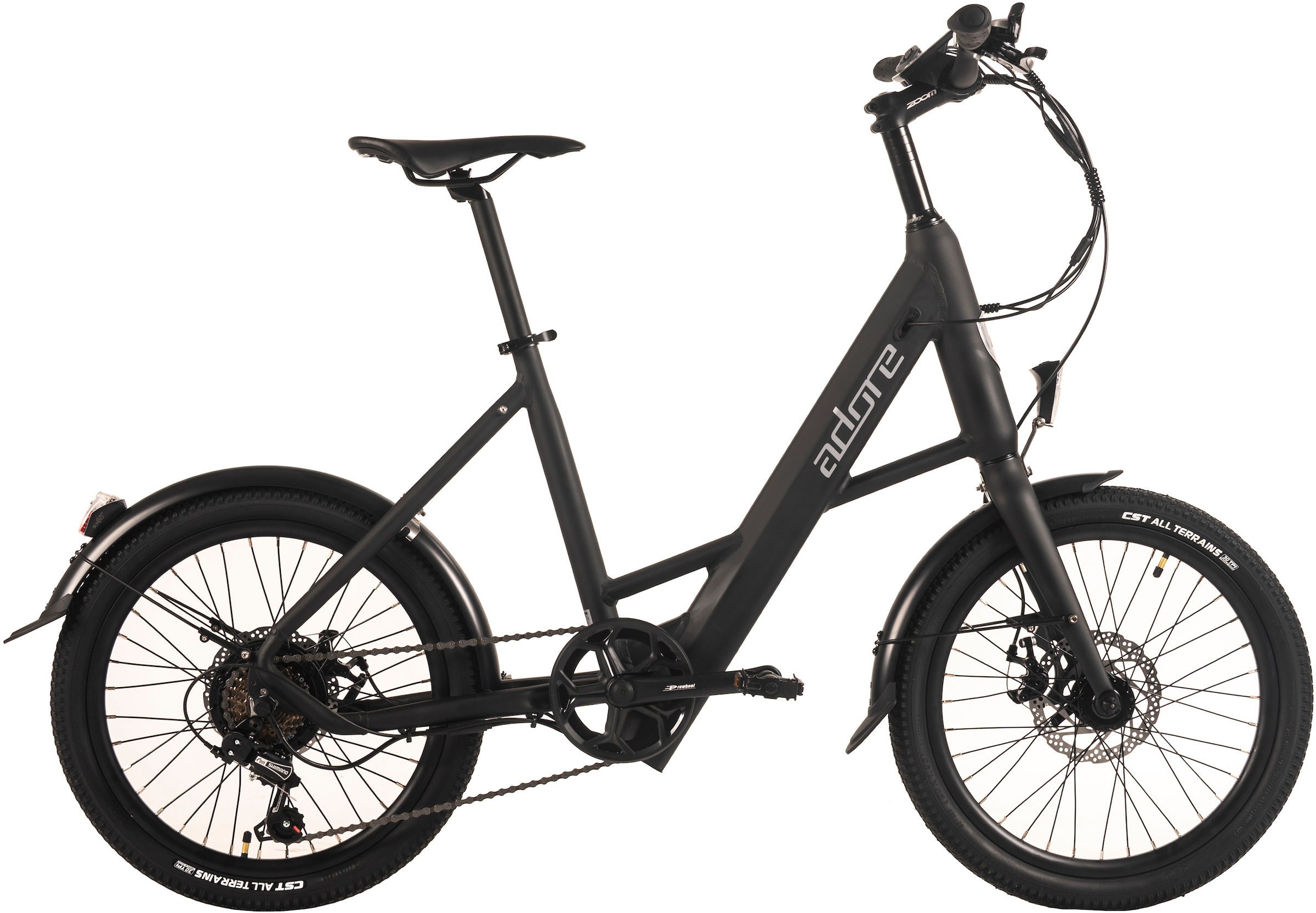 ADORE E-Bike "20" Alu Kompaktfahrrad C-200 Compact Bike Heckmotor 45NM / 10,4Ah", 43cm, 20 Zoll (50,80cm), schwarz, Elektrofahrräder, Pedelec,