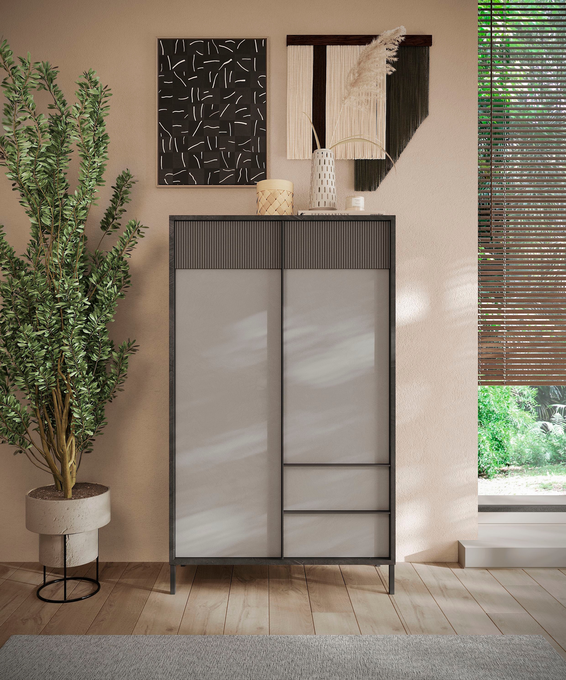 Home affaire Highboard "Everest Höhe 177 cm, Kommode mit 2 Türen u. 2 Schub günstig online kaufen
