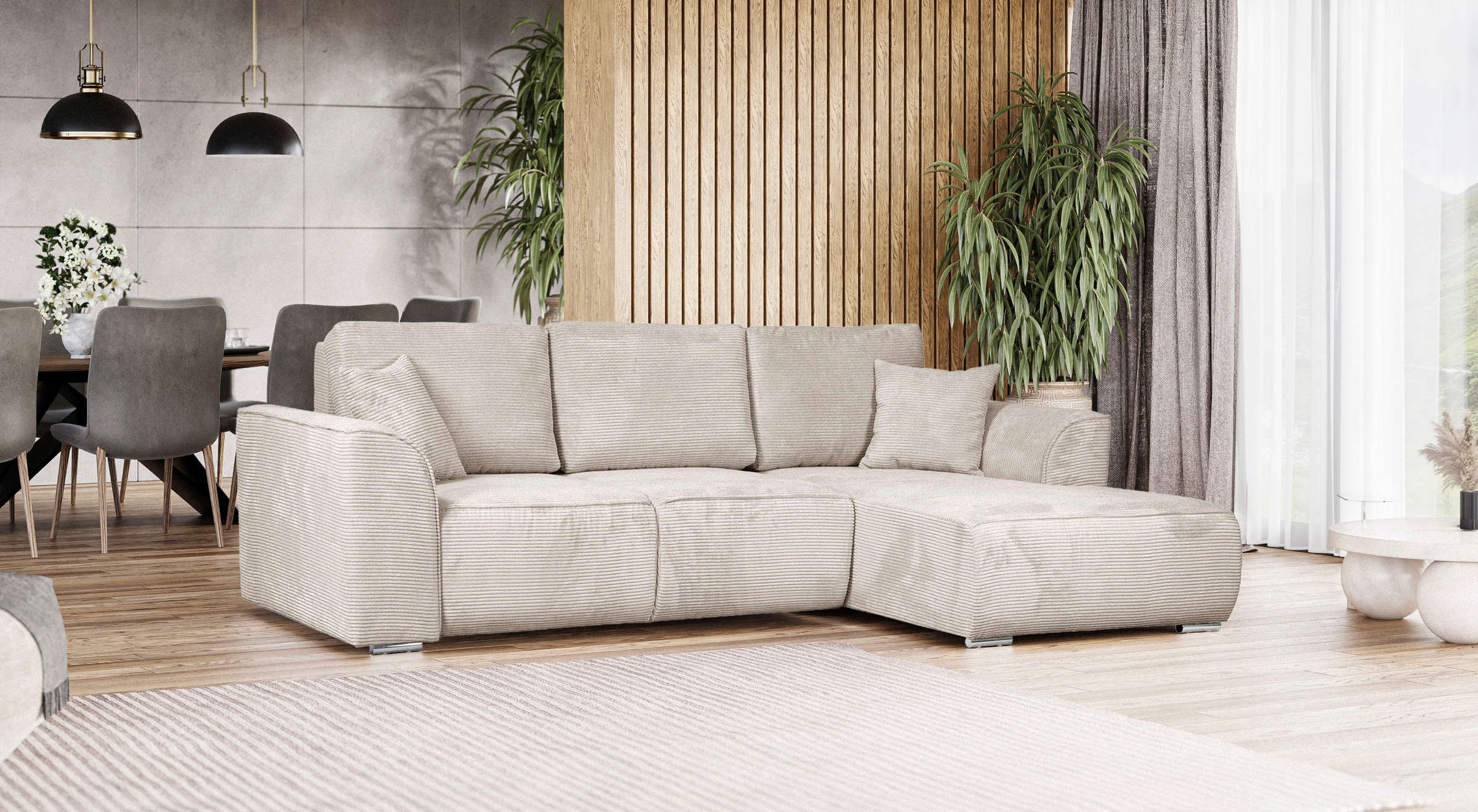INOSIGN Ecksofa »BEATRICE optionale Schlafsofa mit Bettkasten, B/T/H: 265/170/86 cm«, L-Form, wahlweise auch mit Bettfunktion und Bettkasten