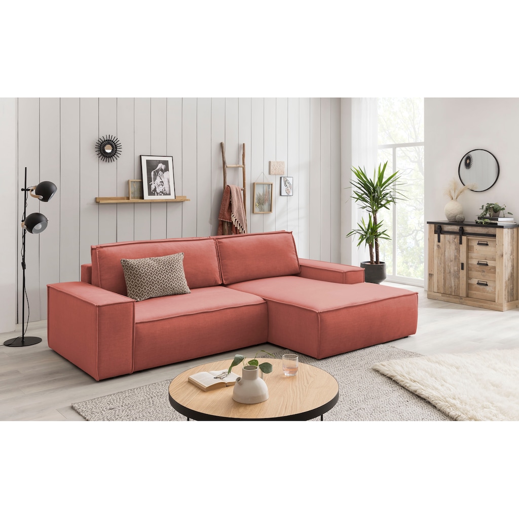 Ecksofa SHERWOOD Schlafsofa, mit Bettkasten, Cord-Bezug