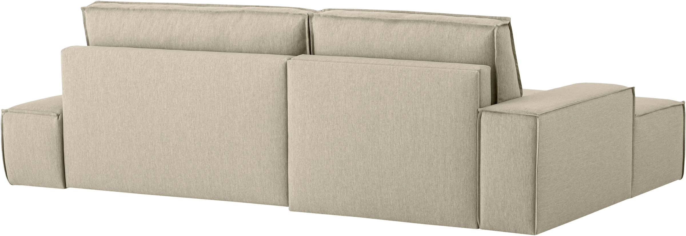 Home affaire Ecksofa »SHERWOOD, Schlafsofa in L-Form offen (275cm), Cord, Leinenoptik«, Schlaffunktion und Bettkasten, Kedernaht, hoher Sitz- & Liegekomfort