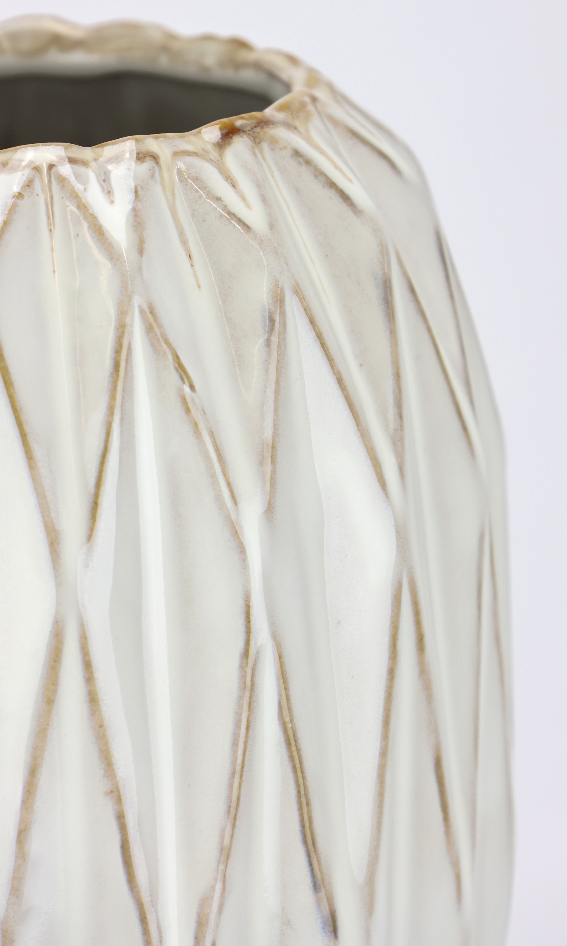 I.GE.A. Dekovase "Vase aus Keramik", (1 St.), Blumentopf geriffelt Zylinder günstig online kaufen
