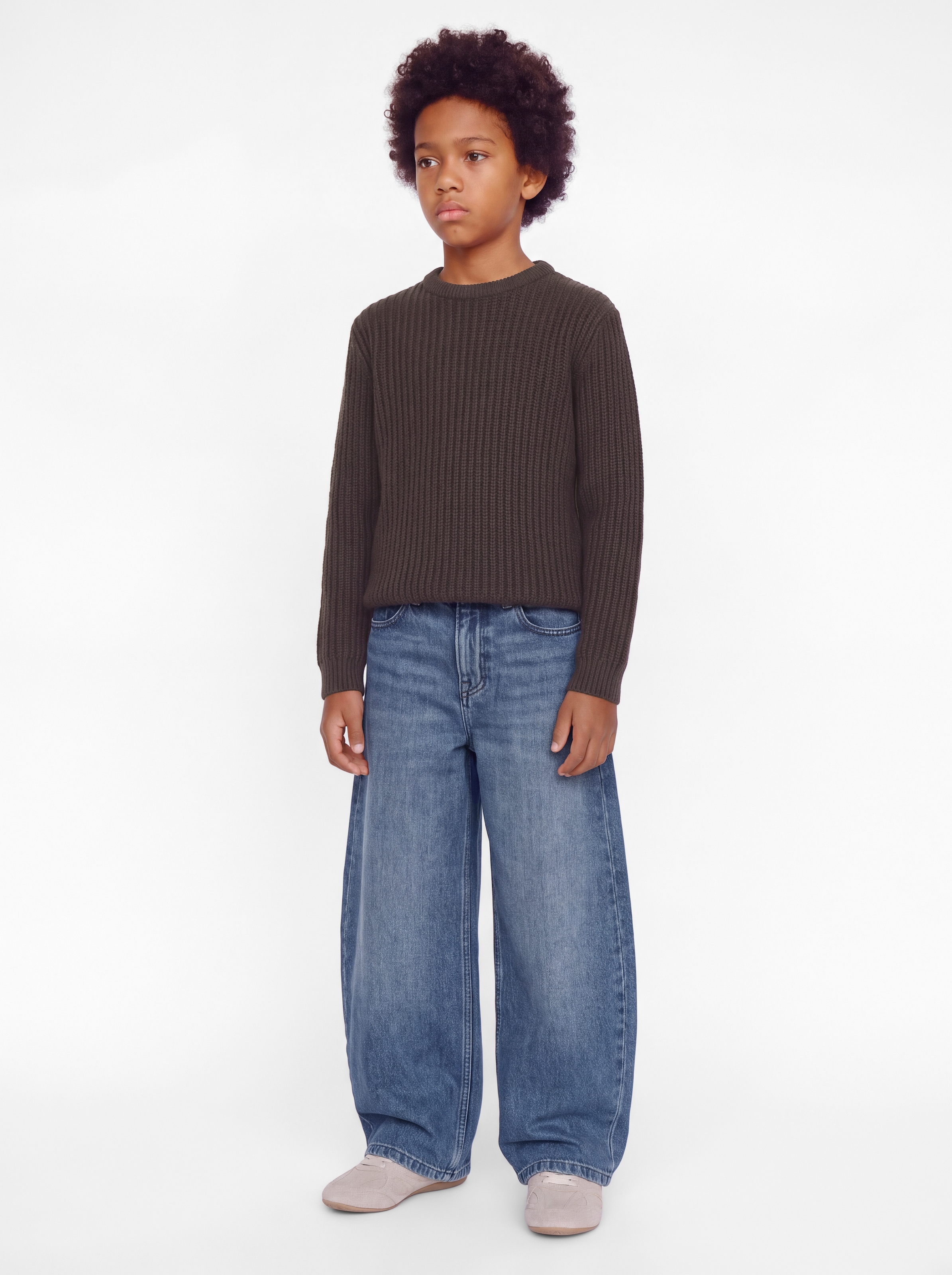 Jack & Jones Junior Rundhalspullover »JJJAXON KNIT CREW NECK JNR« Materialmix, locker geschnitten