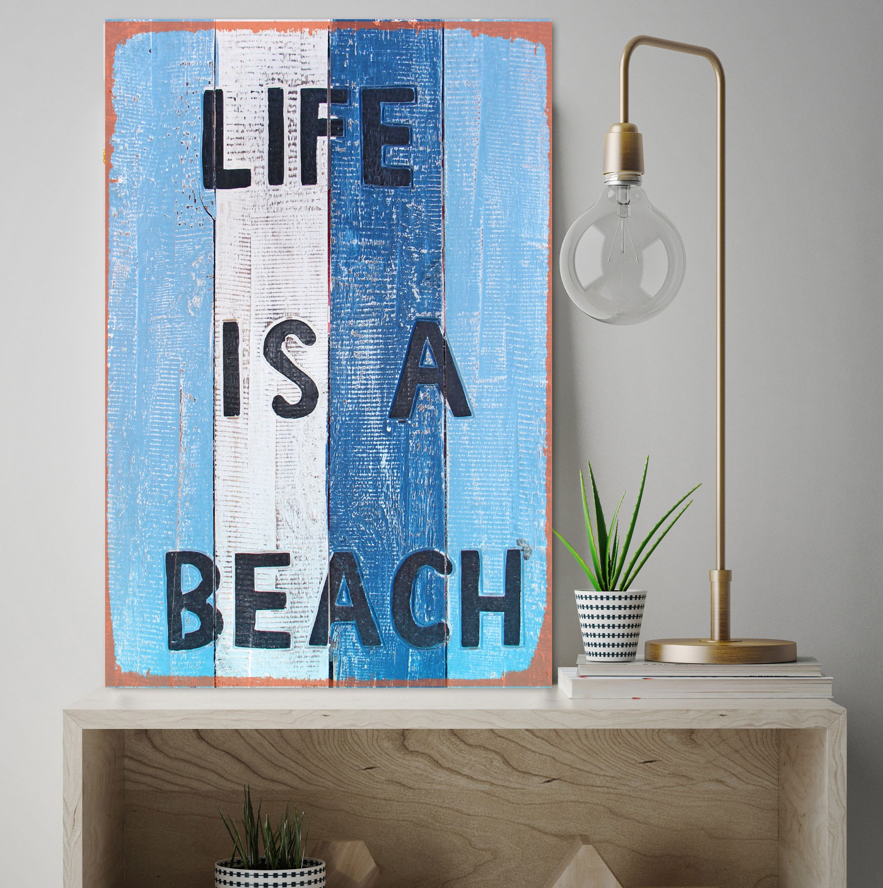 queence Metallbild "Beach", Sprüche, (1 St.) günstig online kaufen