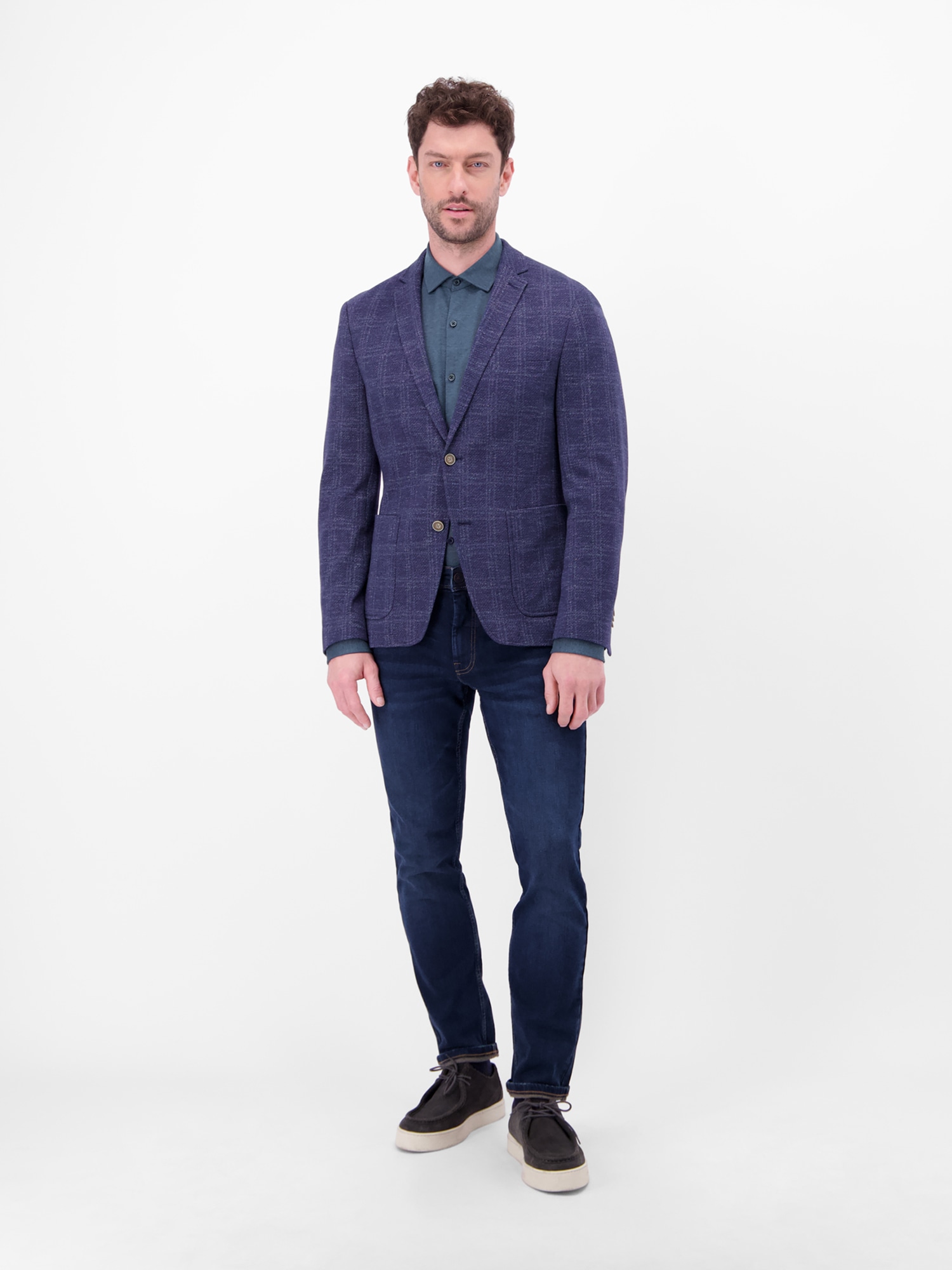 LERROS Langarmhemd »LERROS Jerseyhemd mit 2-Knopf-Manschette und Kentkragen«
