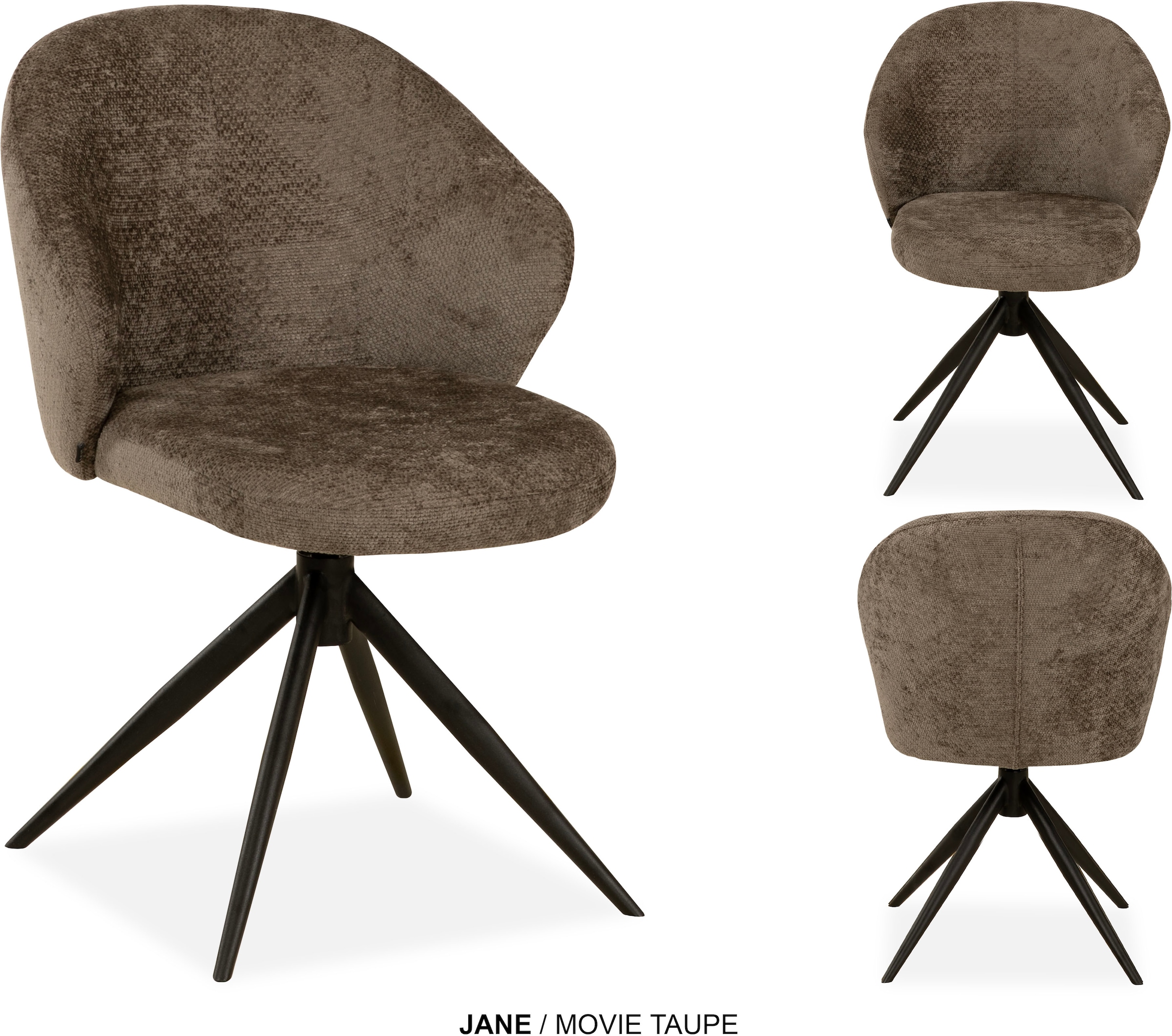 OMG Design Esszimmerstuhl »Jane« (Set) 2 Stk.Drehstuhl mit auto-return, Schalenstuhl