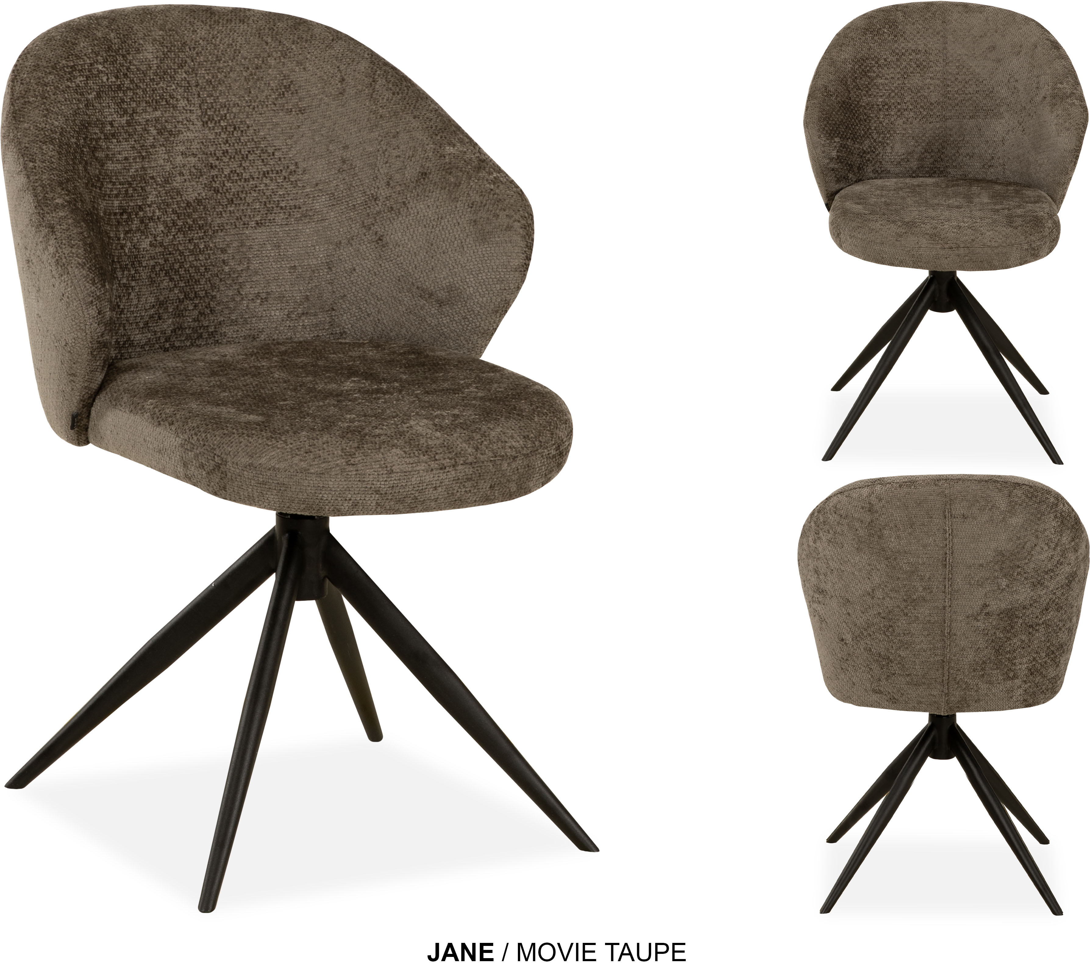 Thumbnail - OMG Design Esszimmerstuhl "Jane" (Set) 2 Stk.Drehstuhl mit auto-return, Schalenstuhl