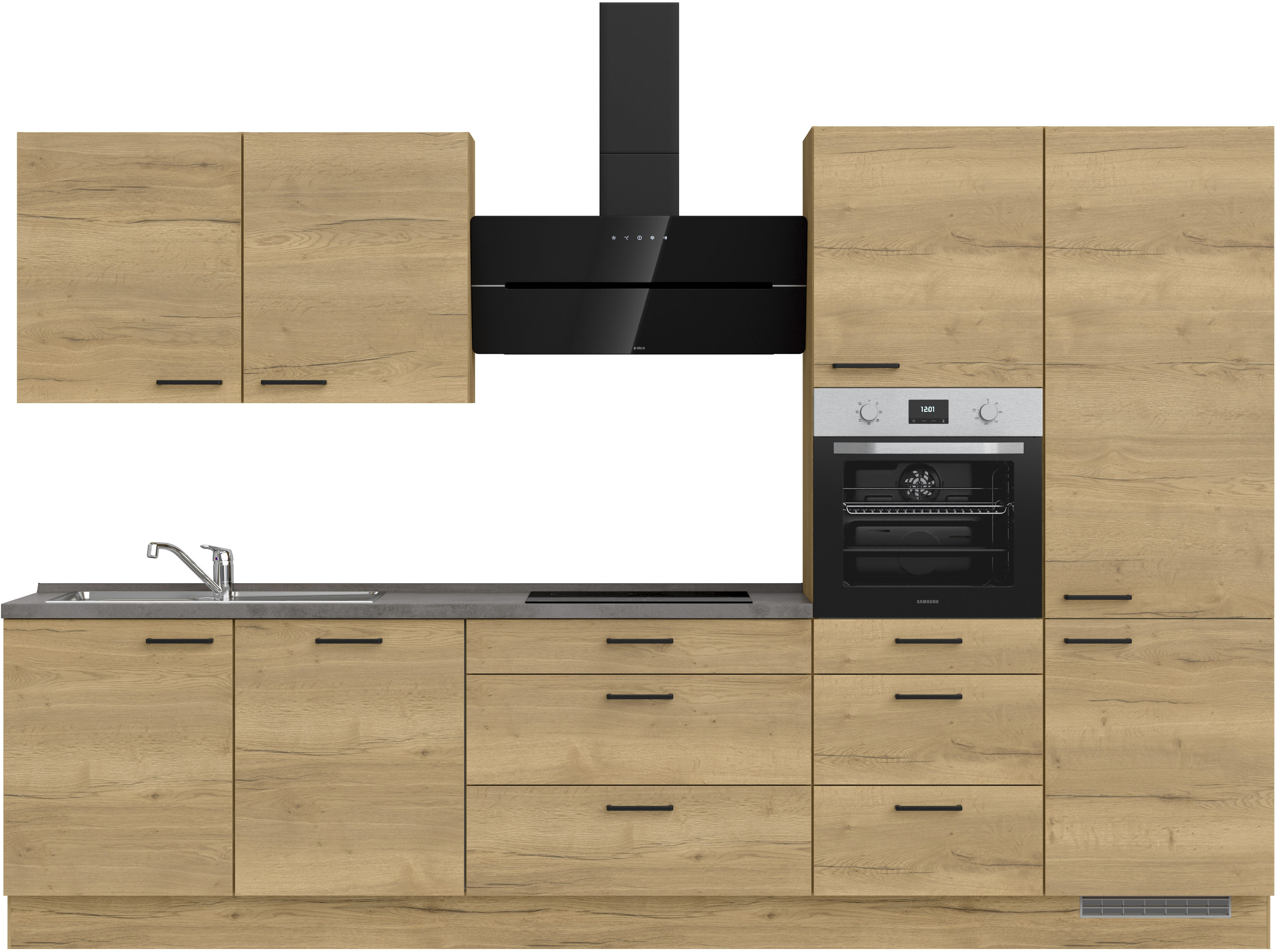 nobilia ""Structura II", NEU: individuell anpassbar mit gratis Profi-Beratung" vormontiert, Breite 330 cm, Ausrichtung wählbar, wahlw. mit E-Geräten