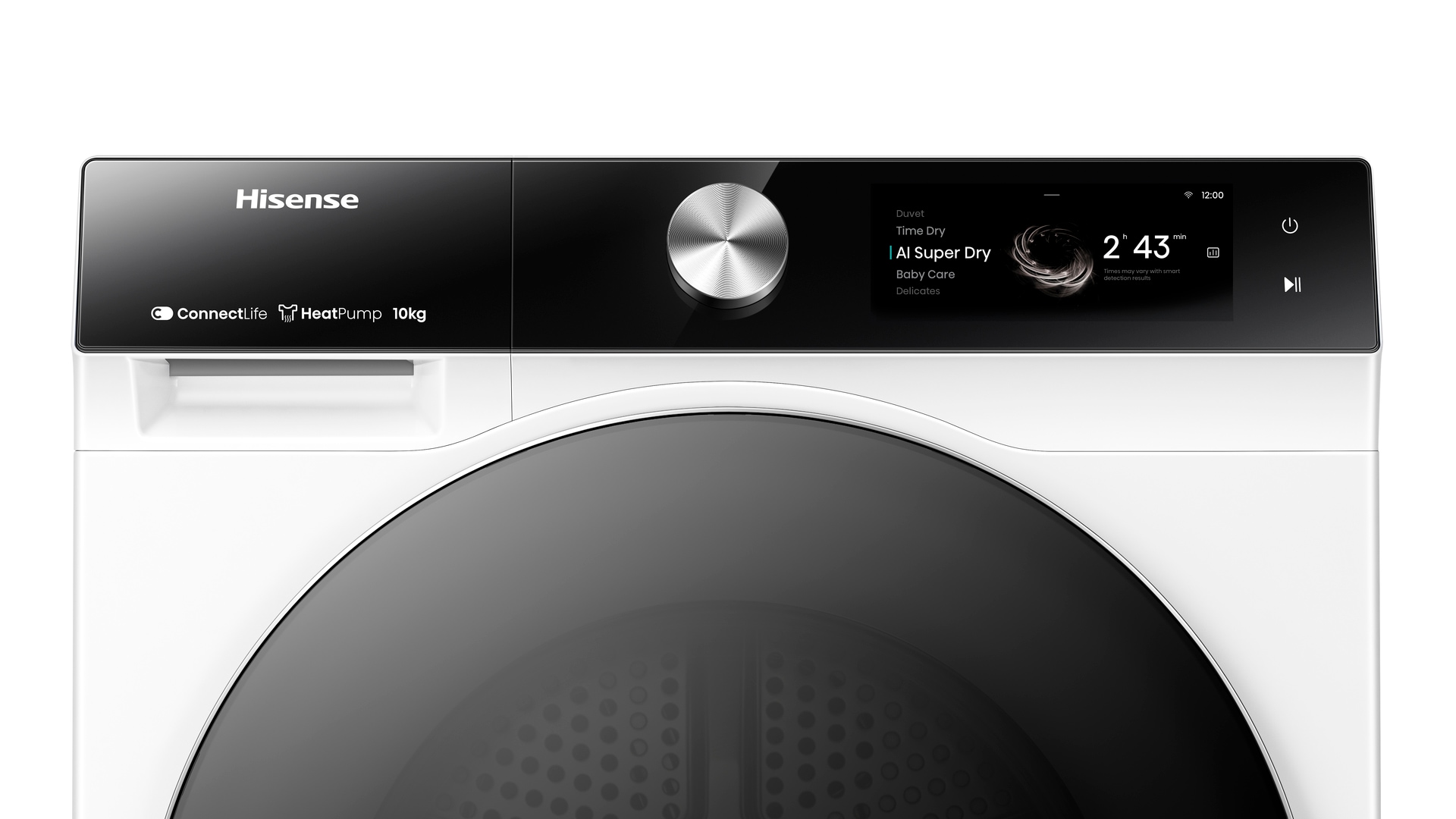 Hisense Wärmepumpentrockner »DH7S107BW«, Dynamisches TFT-Touch-Display