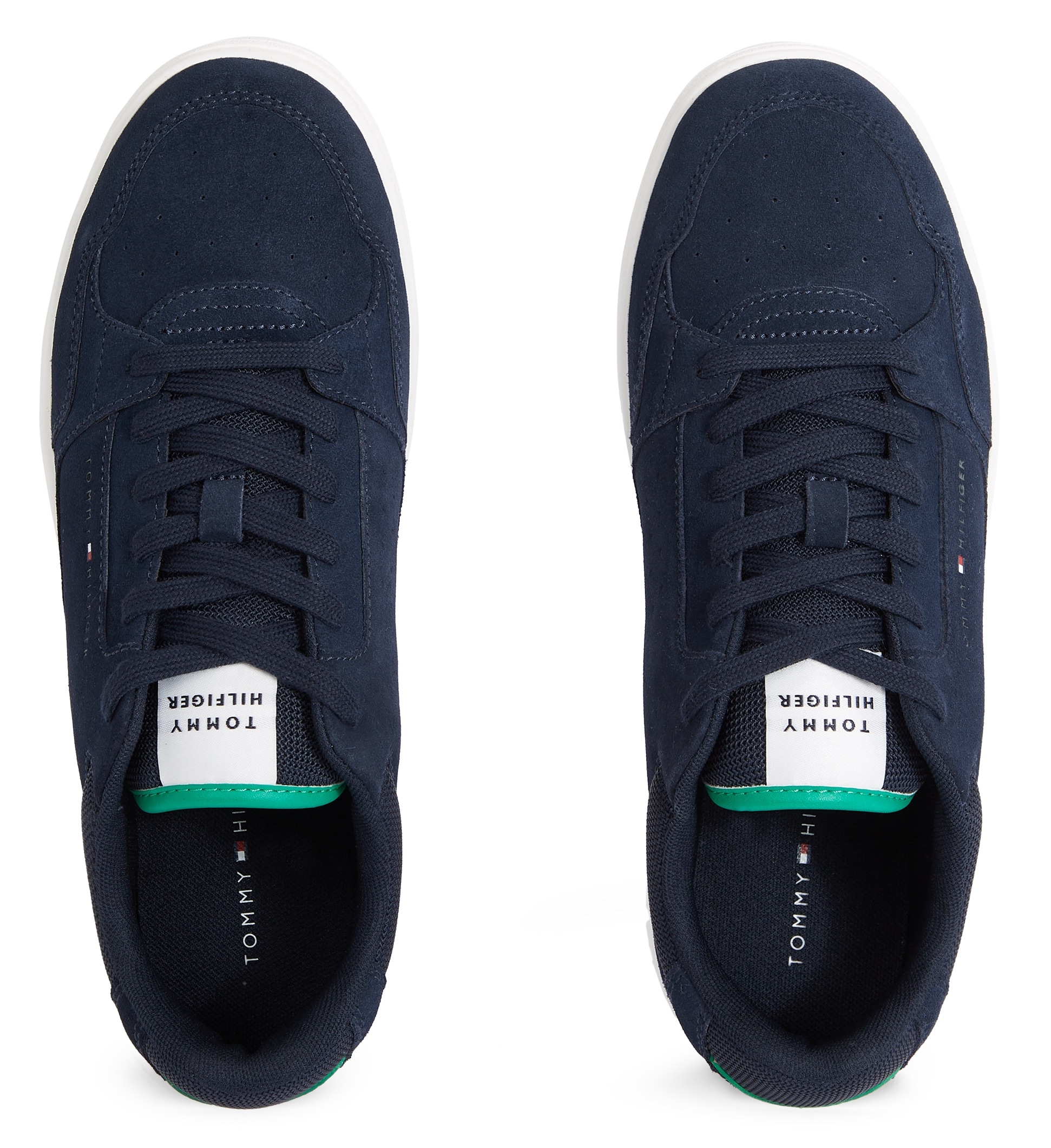 Tommy Hilfiger Sneaker »TH BASKET CORE SUEDE MIX«, mit gepolstertem Schaftrand, Freizeitschuh, Halbschuh, Schnürschuh